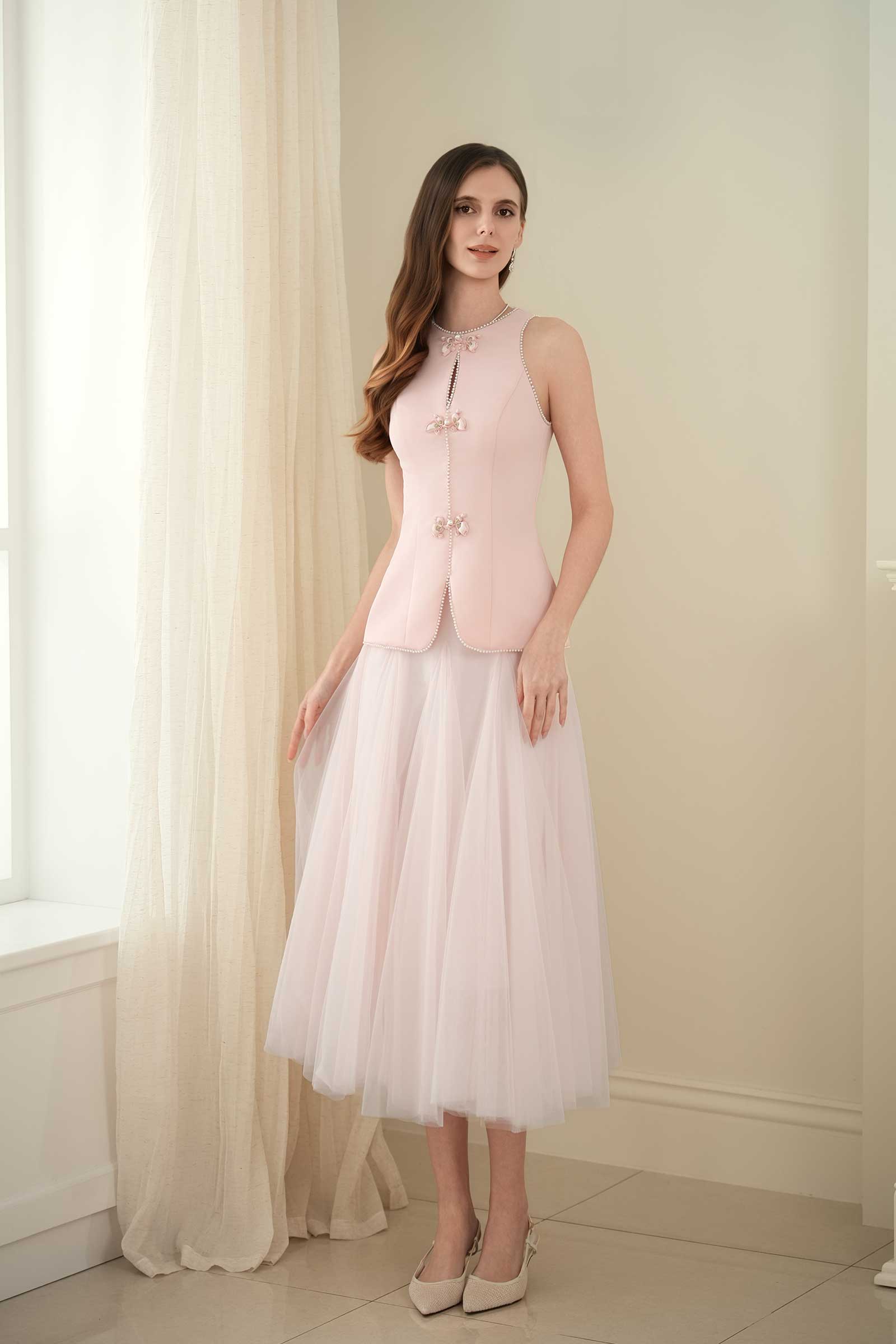 Ivy Qipao Top (Pink) - Image 3