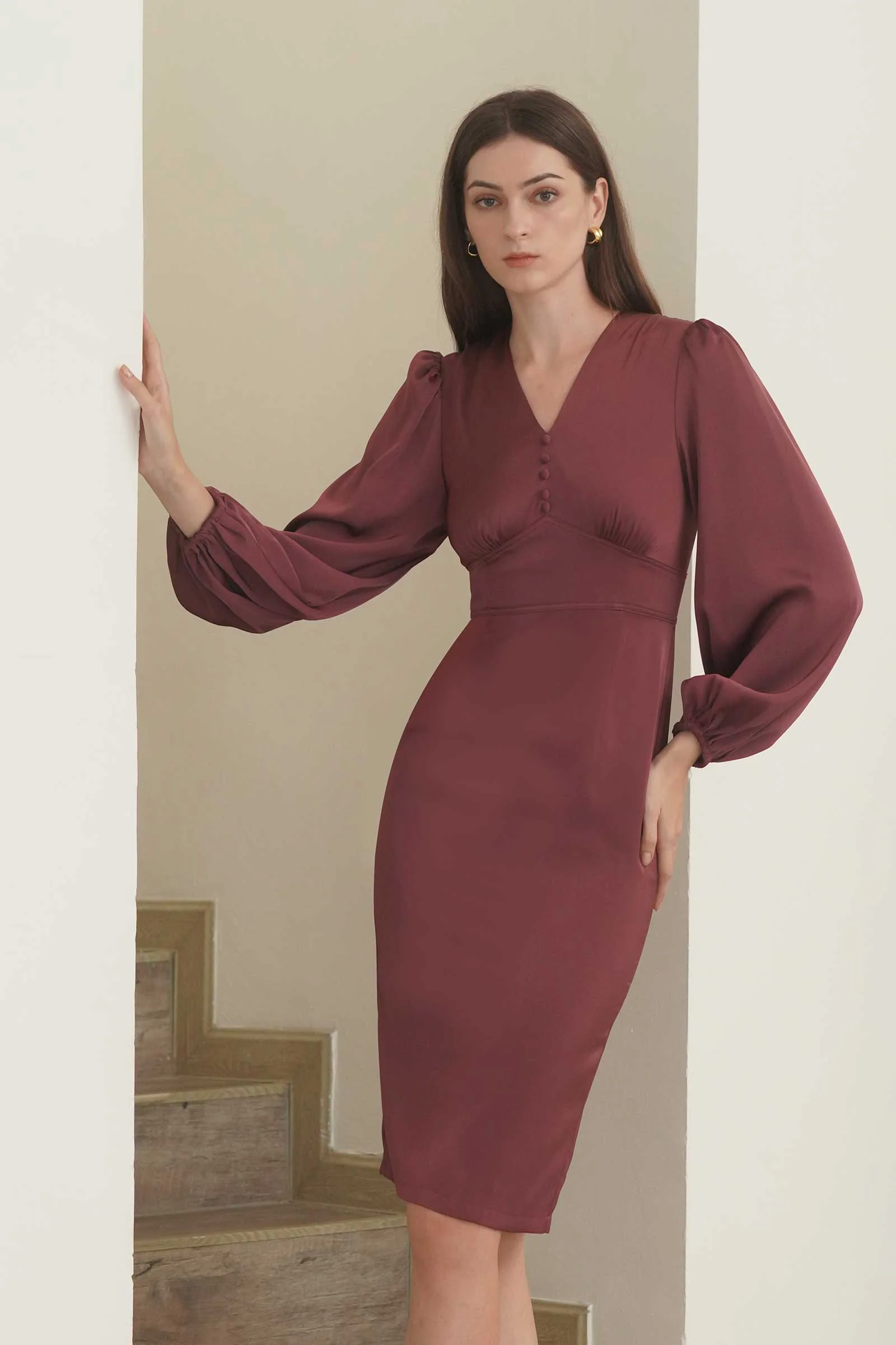Dosxix Dress (Burgundy) - Image 4