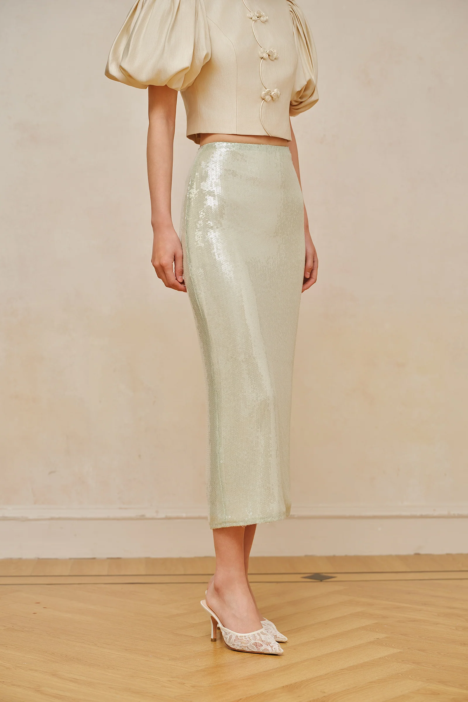 Jaded Midi Skirt (Celadon) - Image 11