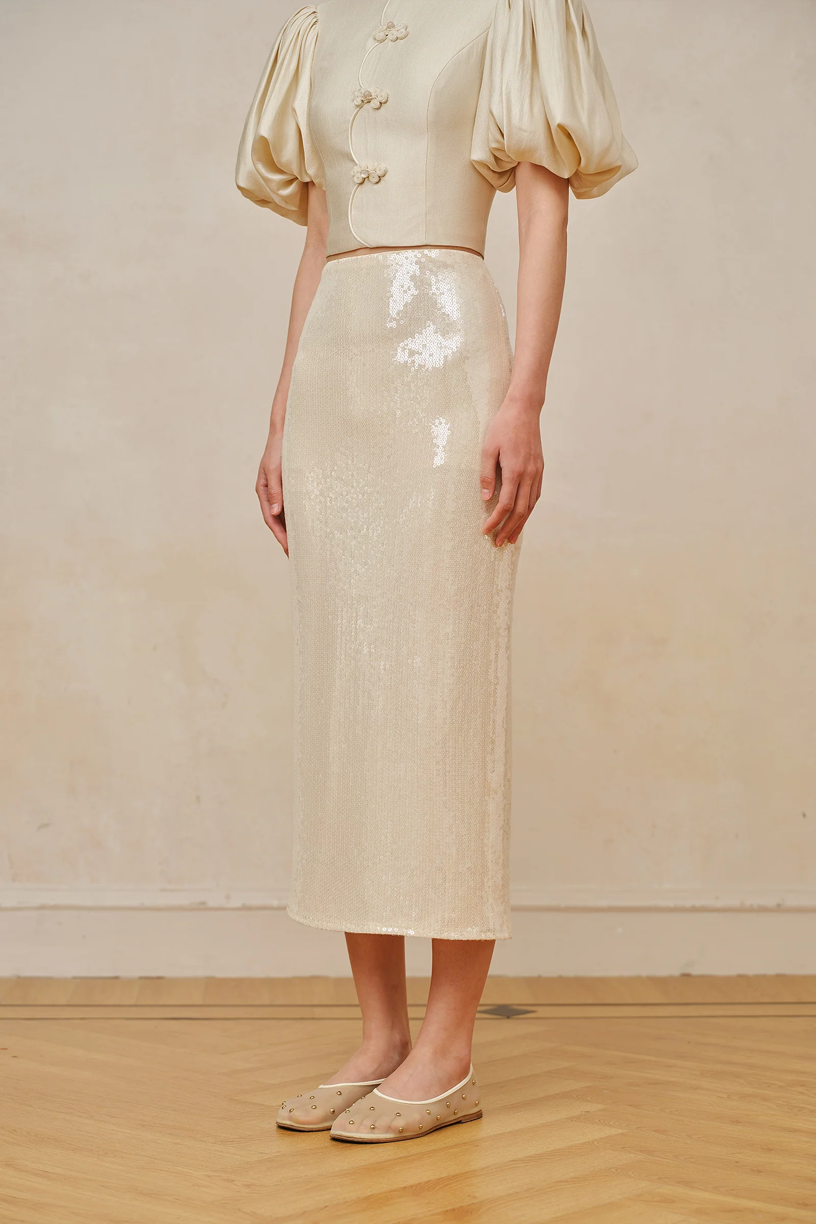 Jaded Midi Skirt (Porcelain Cream) - Image 10