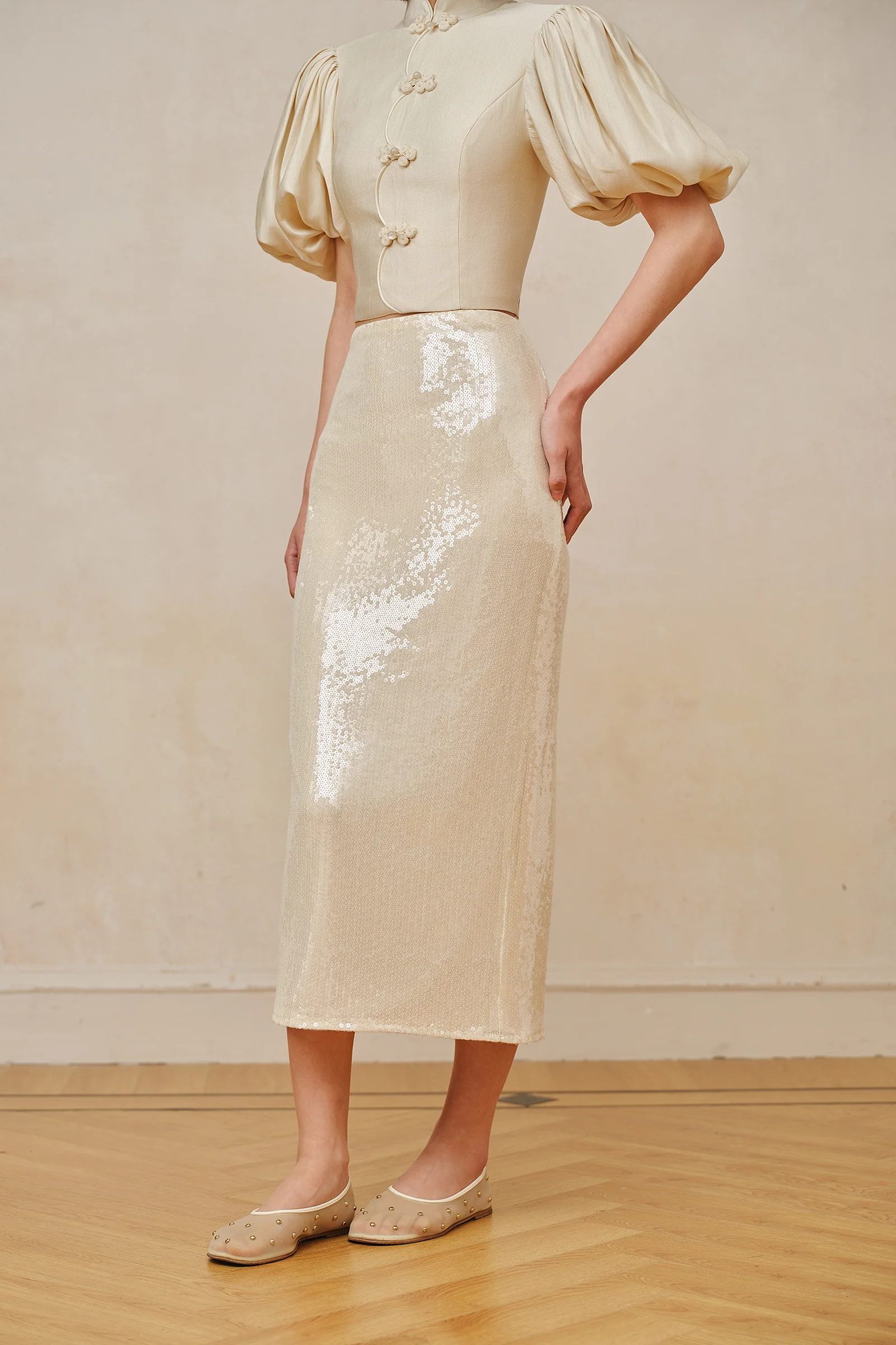 Jaded Midi Skirt (Porcelain Cream) - Image 12