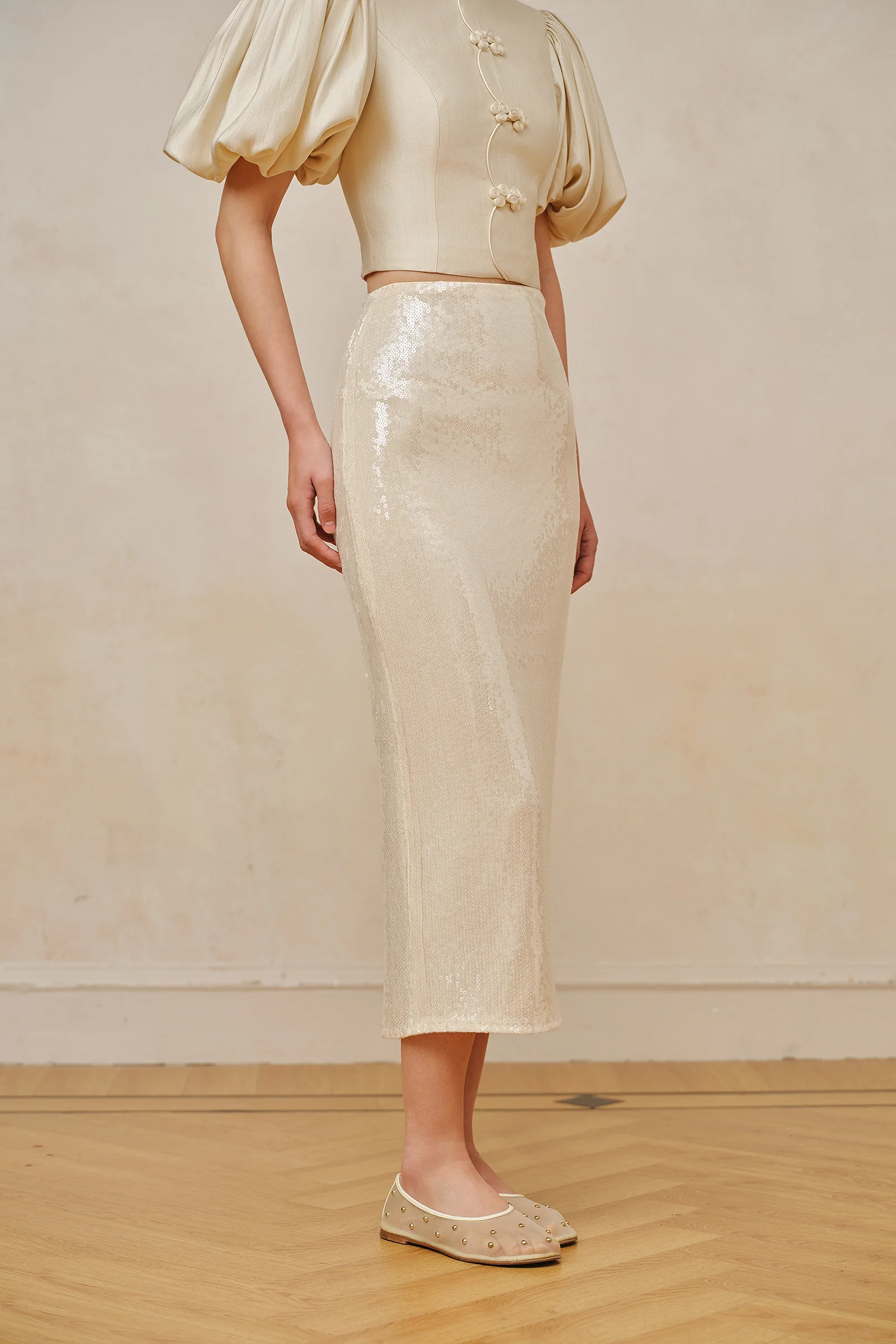 Jaded Midi Skirt (Porcelain Cream) - Image 15