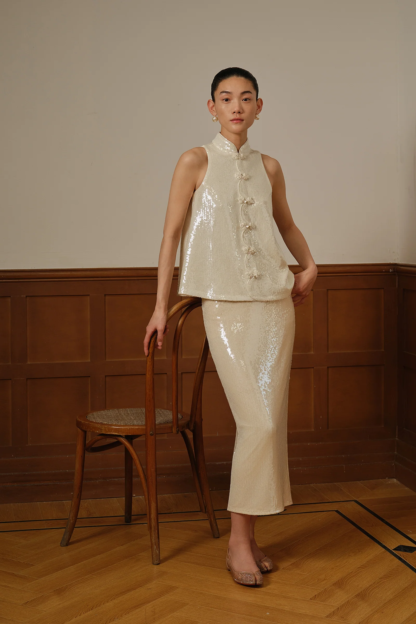 Jaded Midi Skirt (Porcelain Cream) - Image 2