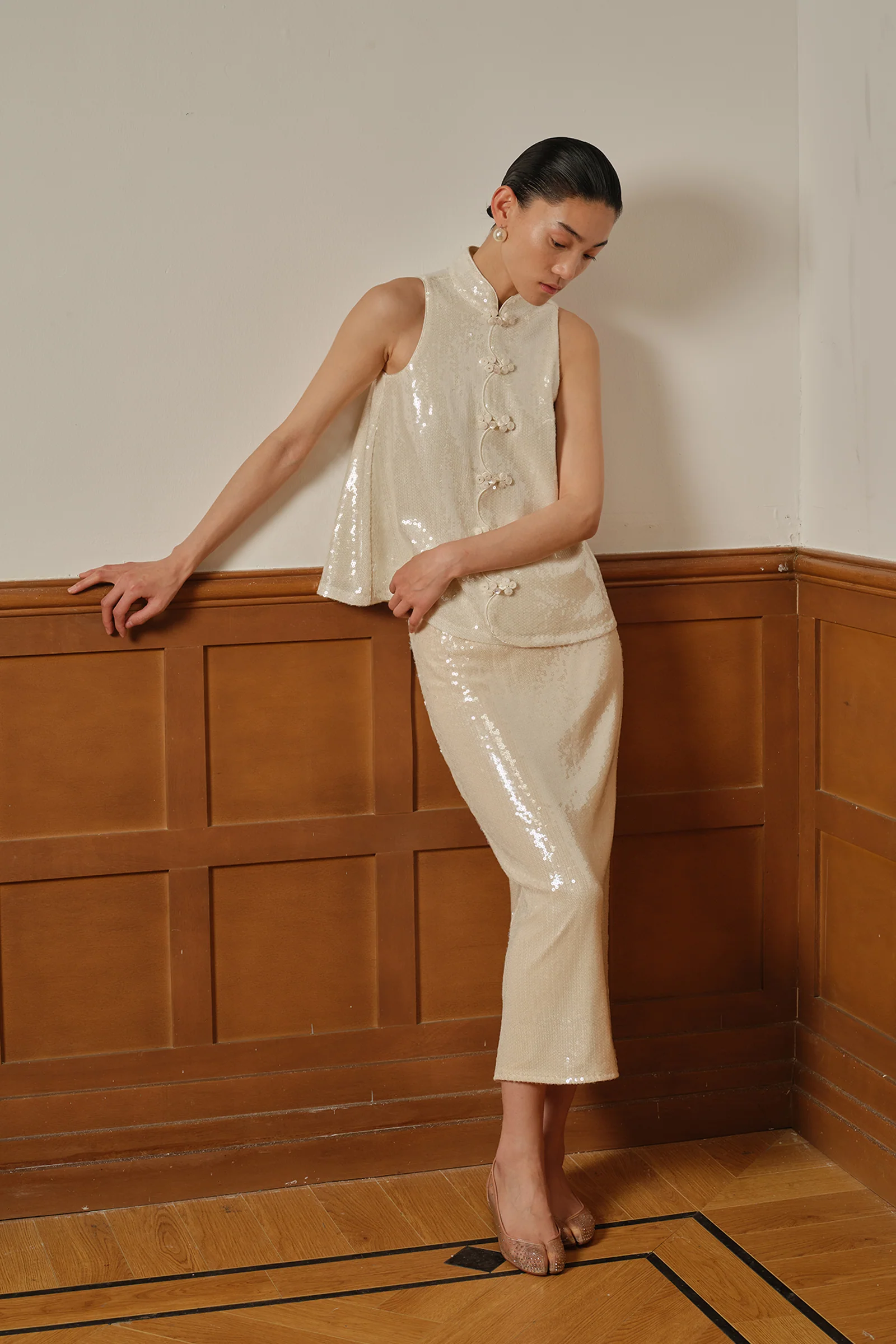 Jaded Midi Skirt (Porcelain Cream) - Image 3