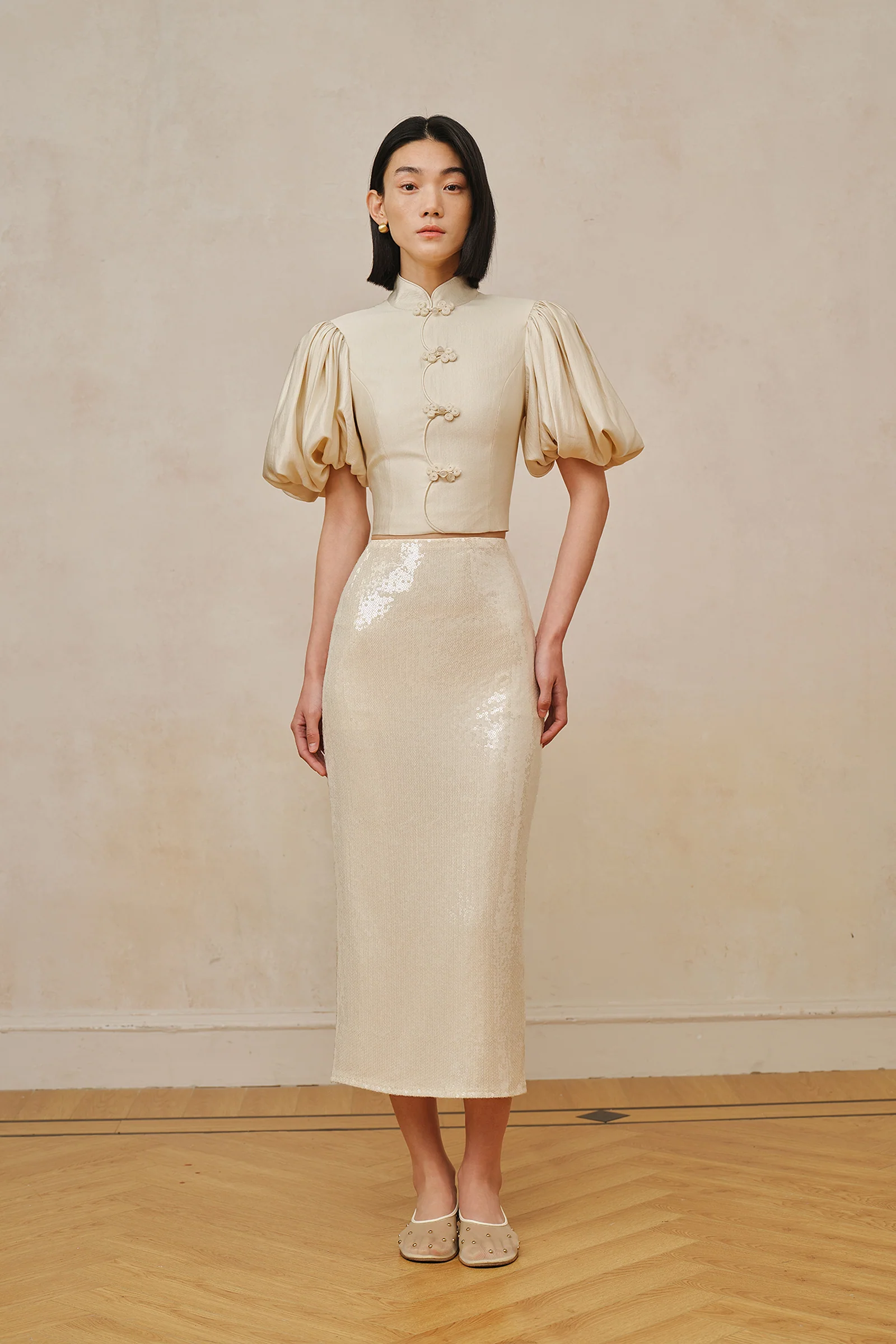 Jaded Midi Skirt (Porcelain Cream) - Image 4