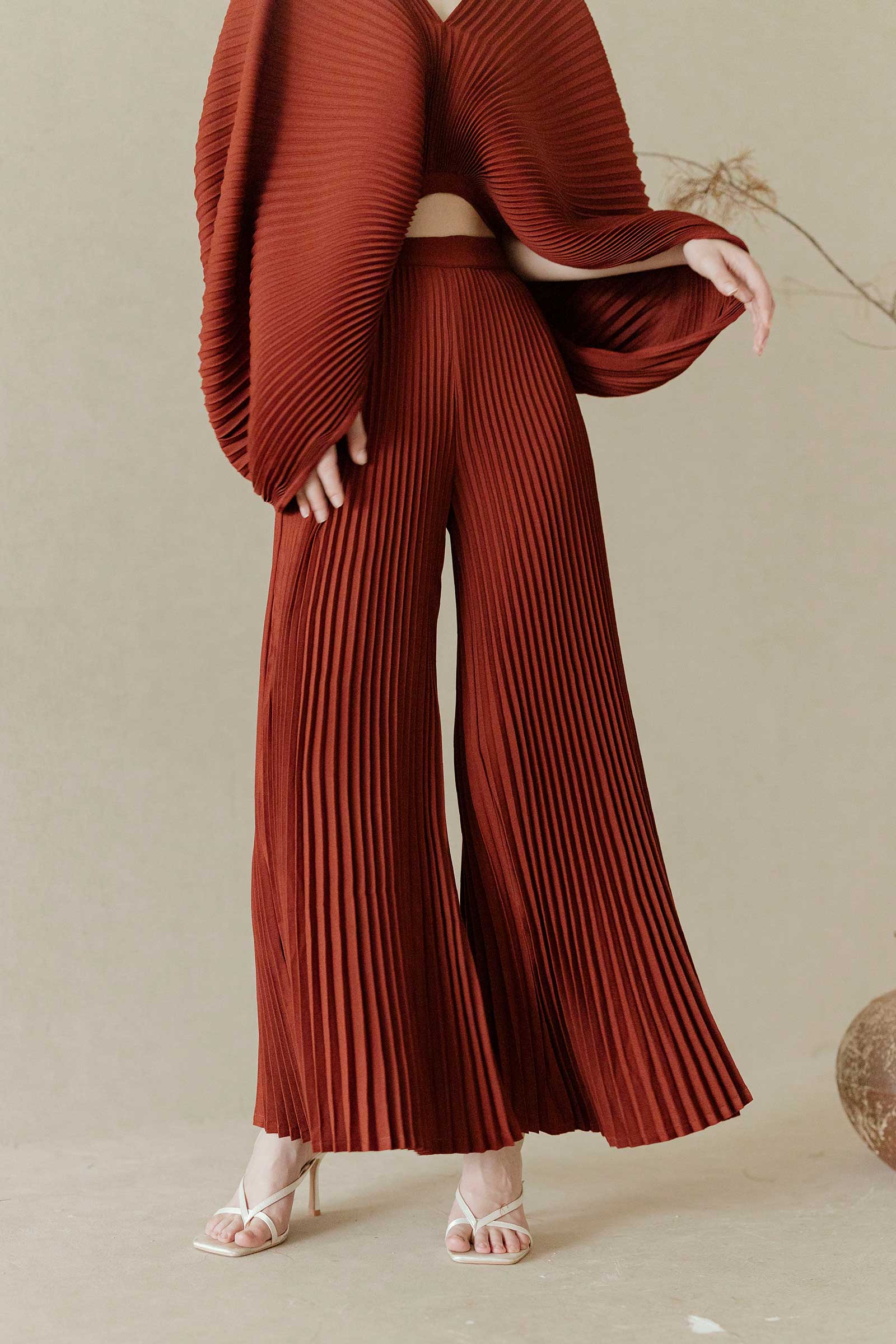 Derre Pleated Pants (Rust) - Image 6