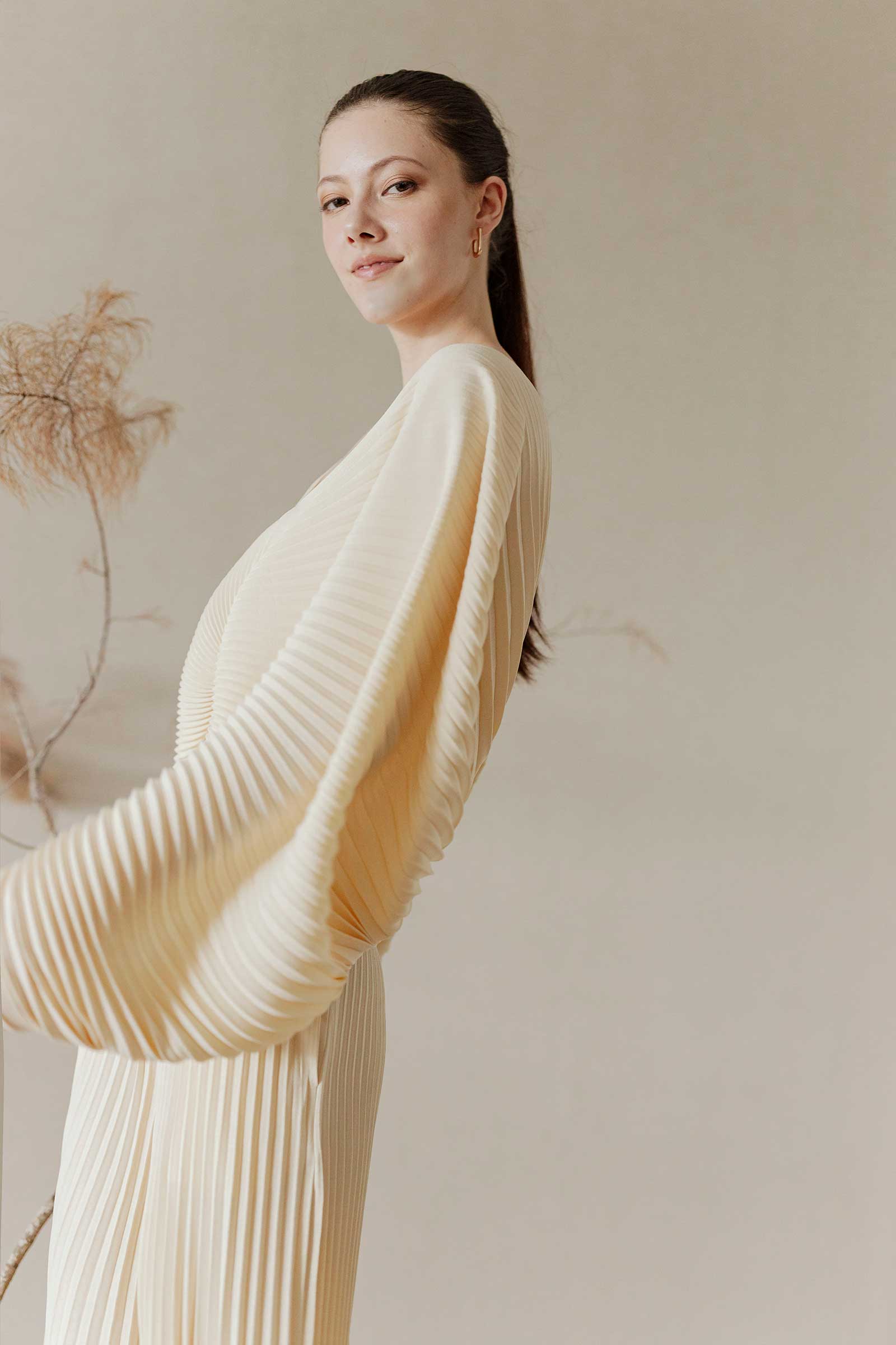 Dana Pleated Top (Pearl) - Image 15