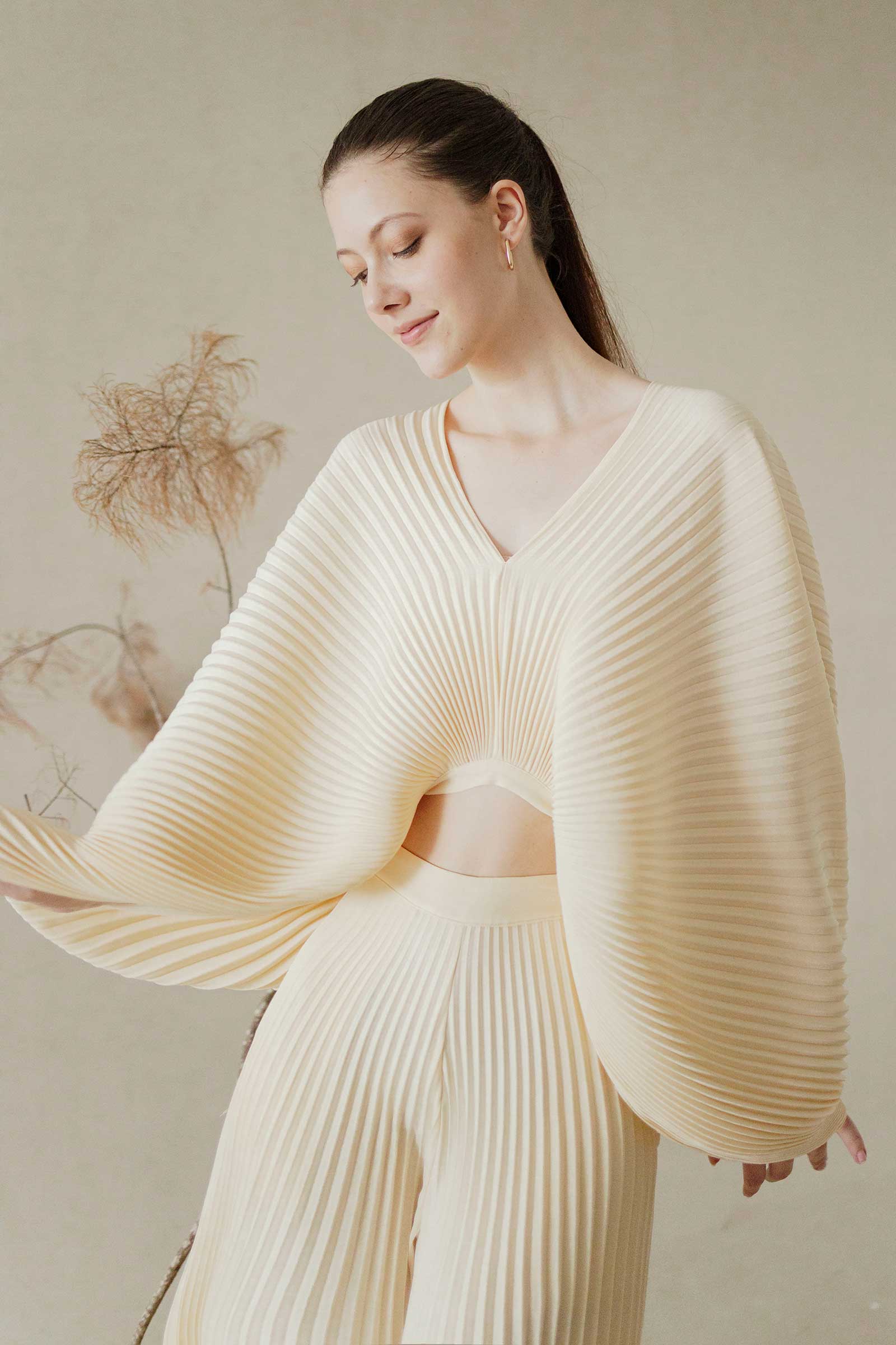 Dana Pleated Top (Pearl) - Image 16