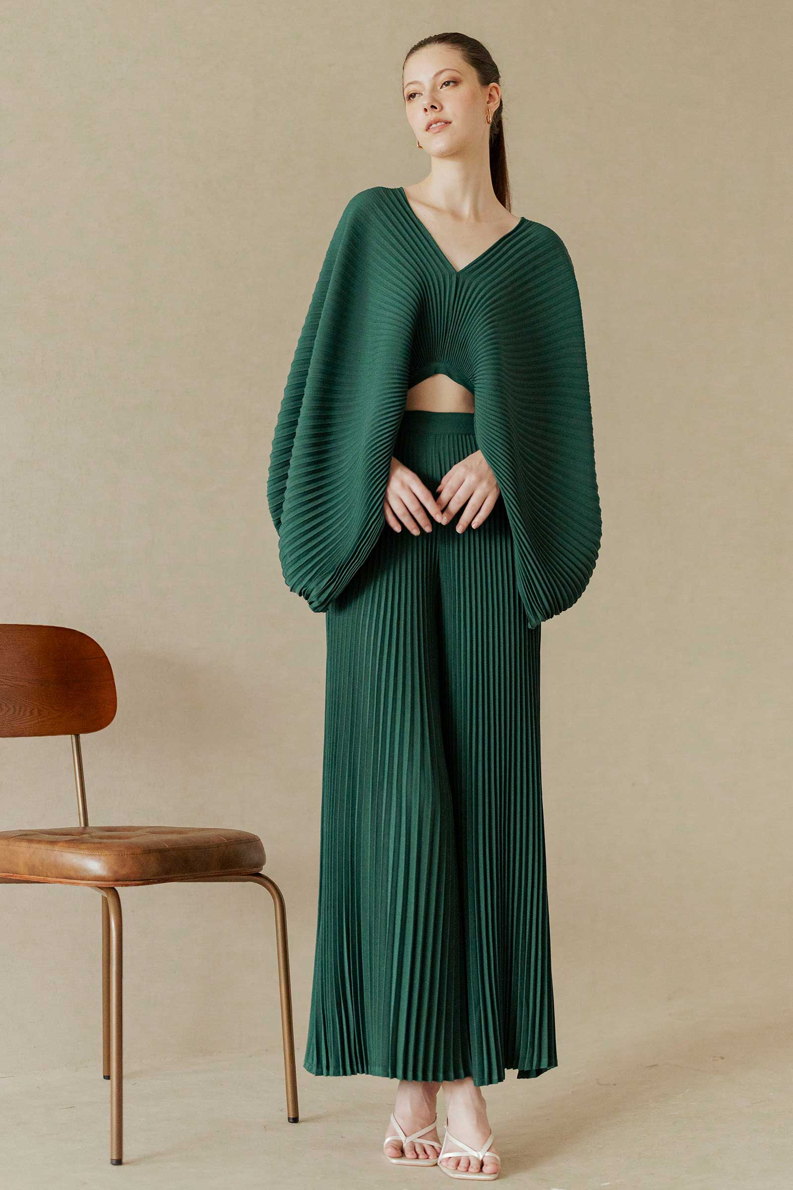 Dana Pleated Top (Jade) - Image 3
