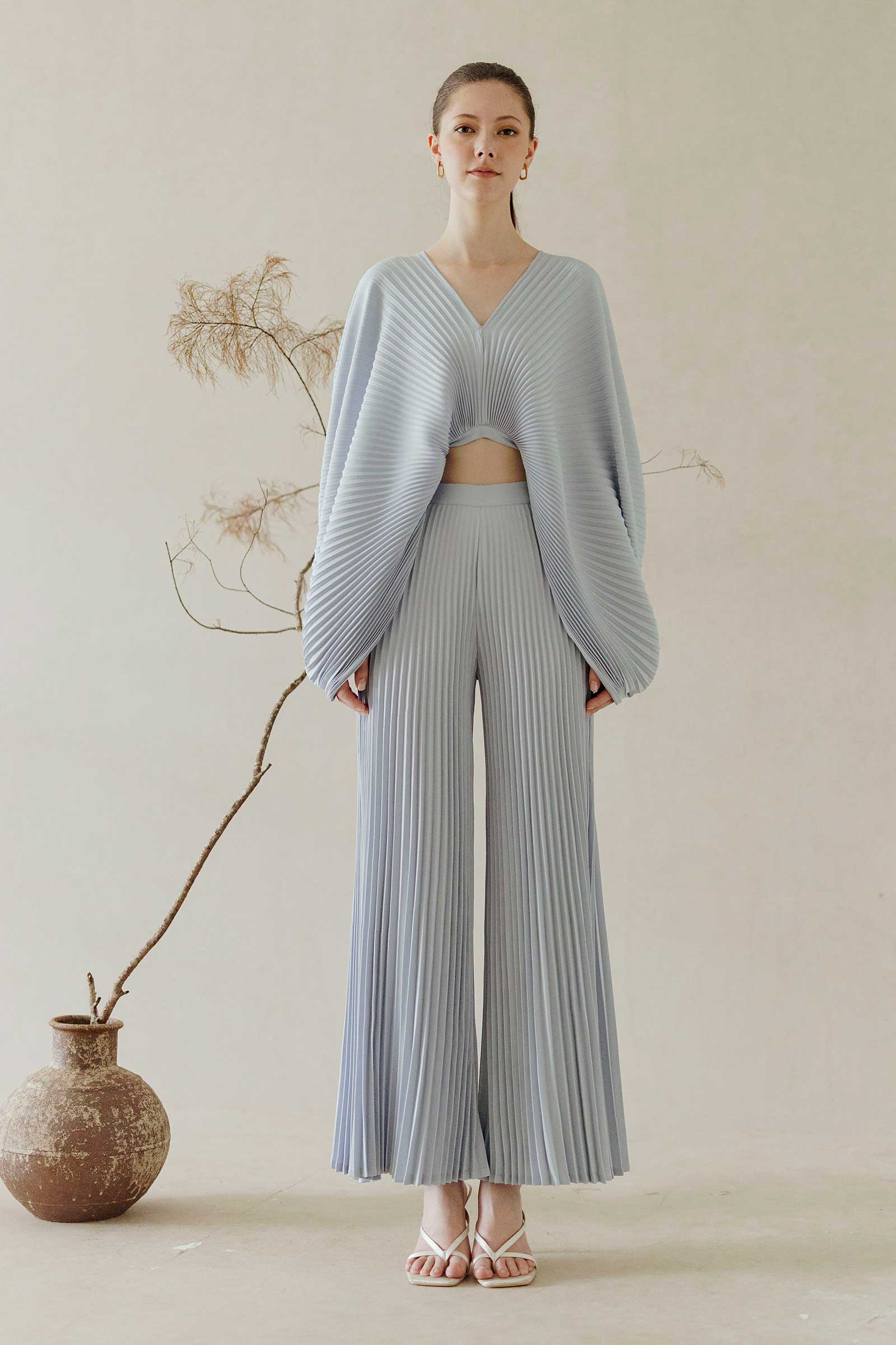 Dana Pleated Top (Soft Blue) - Image 5