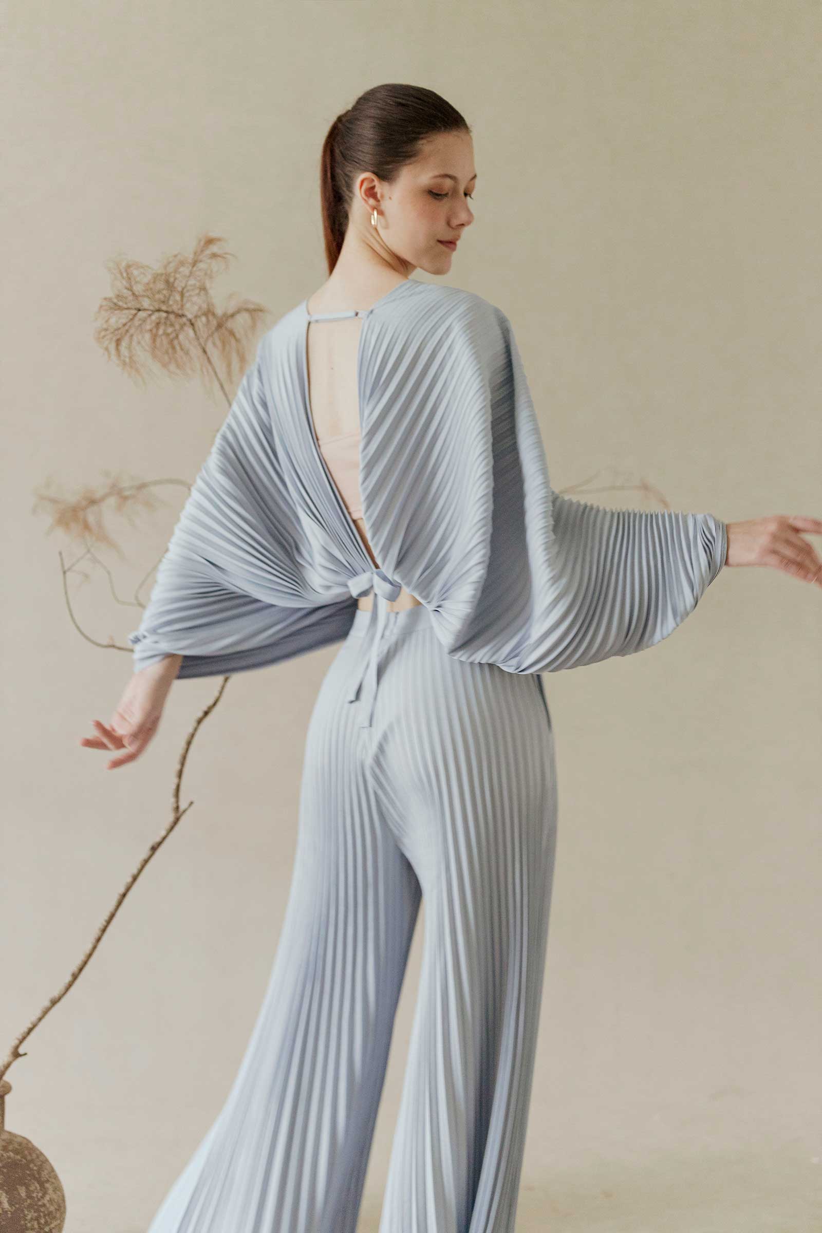 Dana Pleated Top (Soft Blue) - Image 7