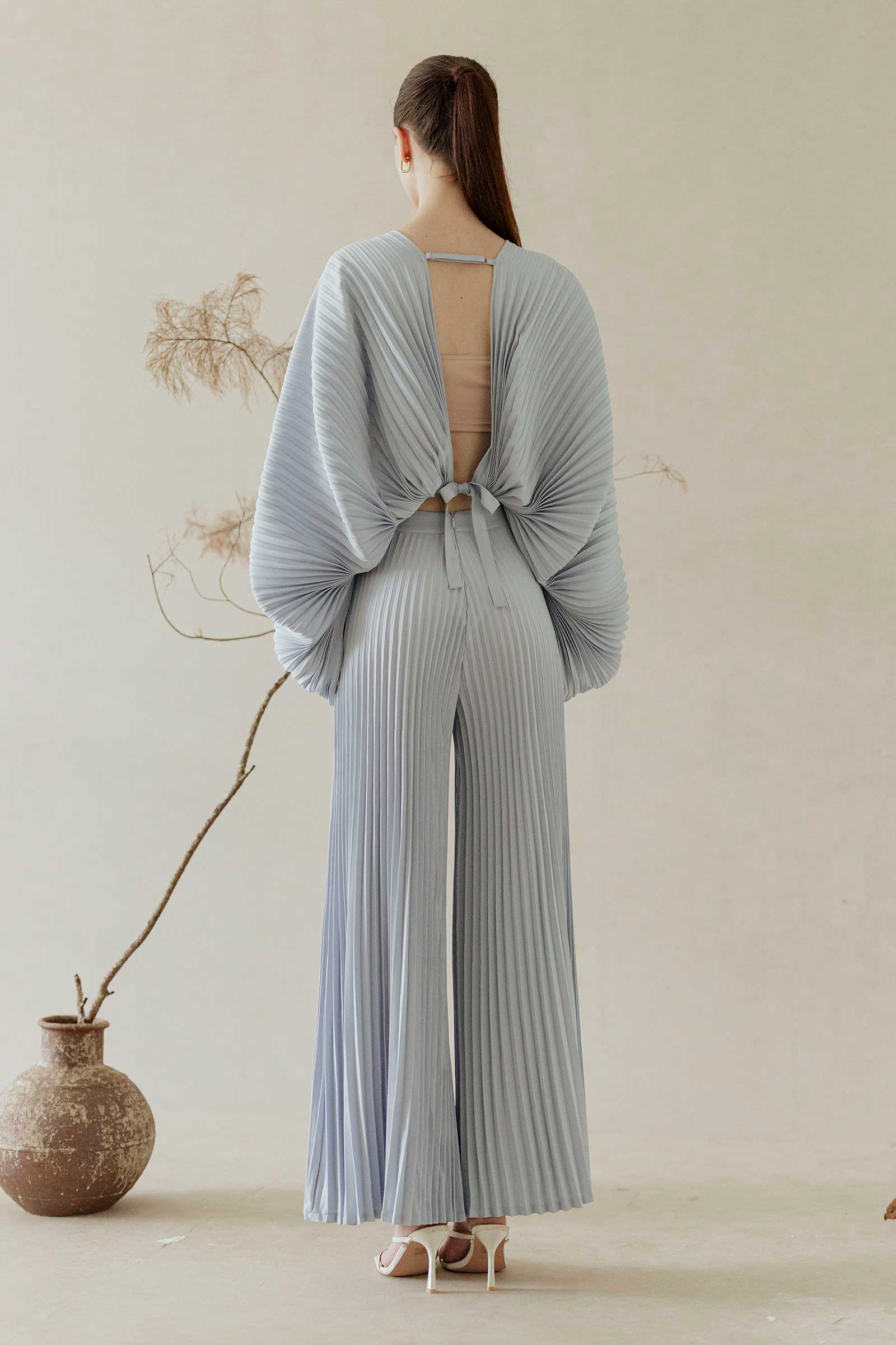 Dana Pleated Top (Soft Blue) - Image 9
