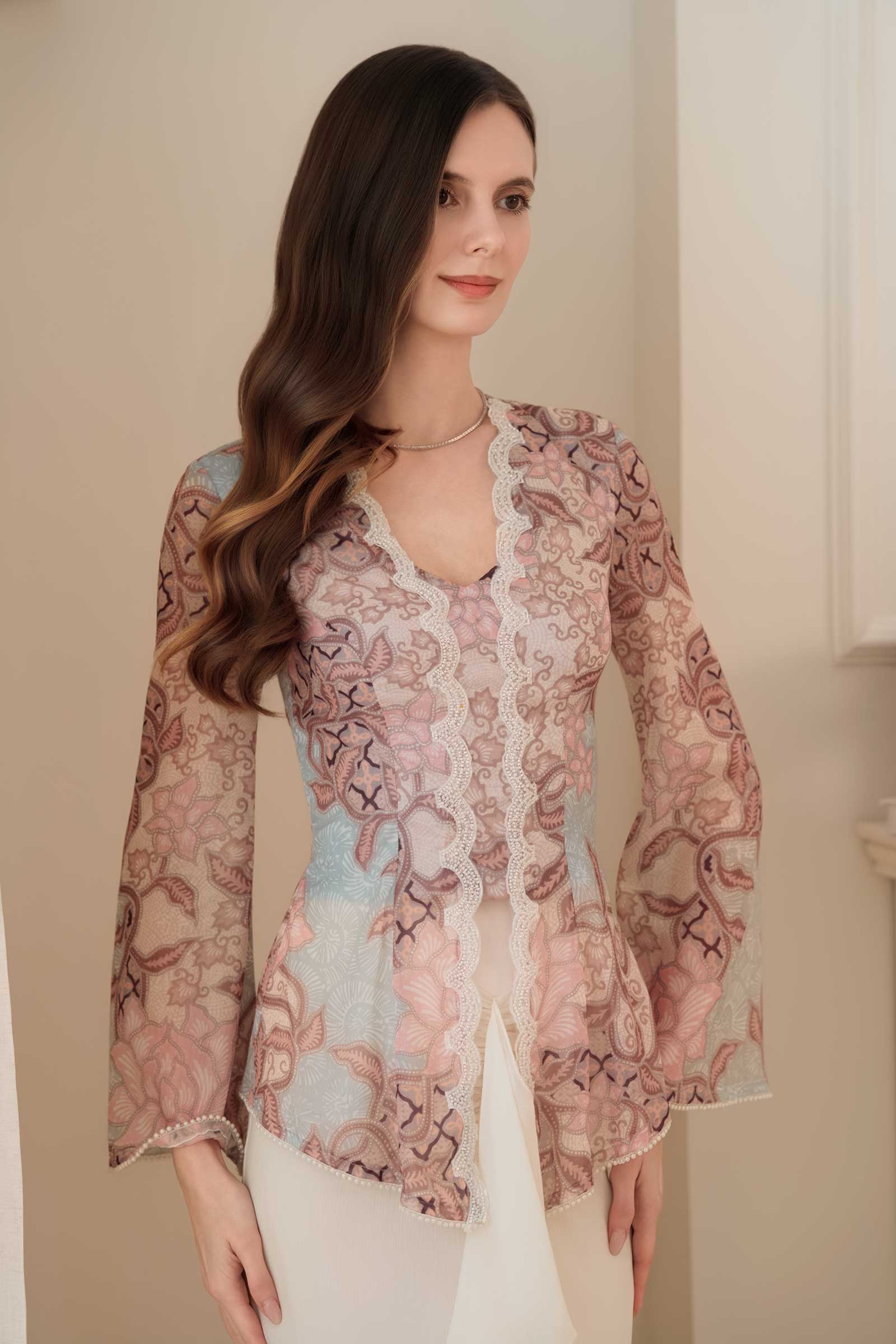 Lotus Kebaya Top (Pink) - Image 2