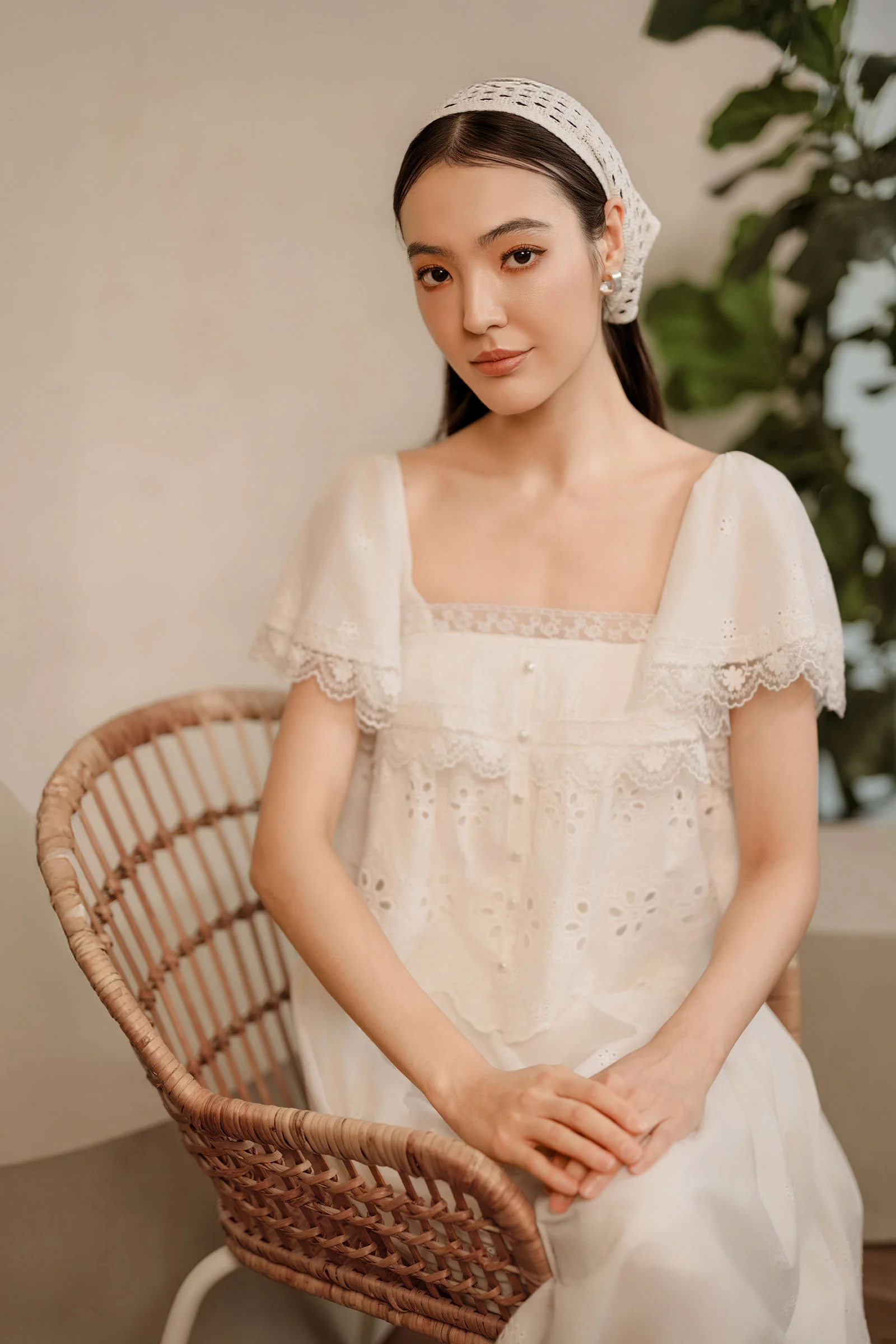 Solène Broderie Top (White) - Image 10