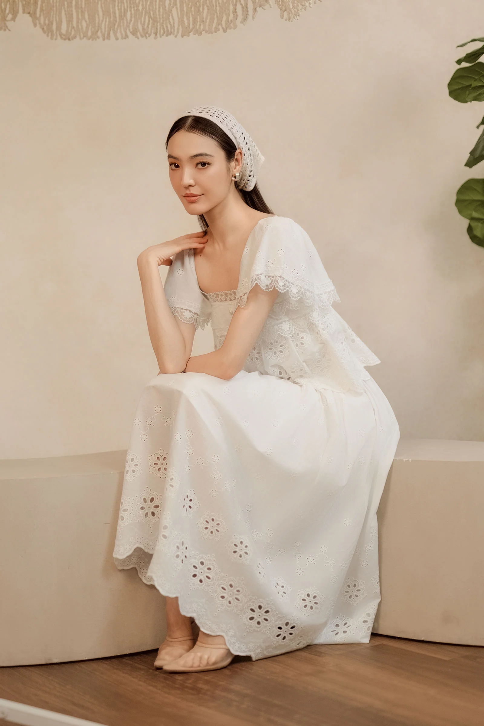 Solène Broderie Top (White) - Image 12