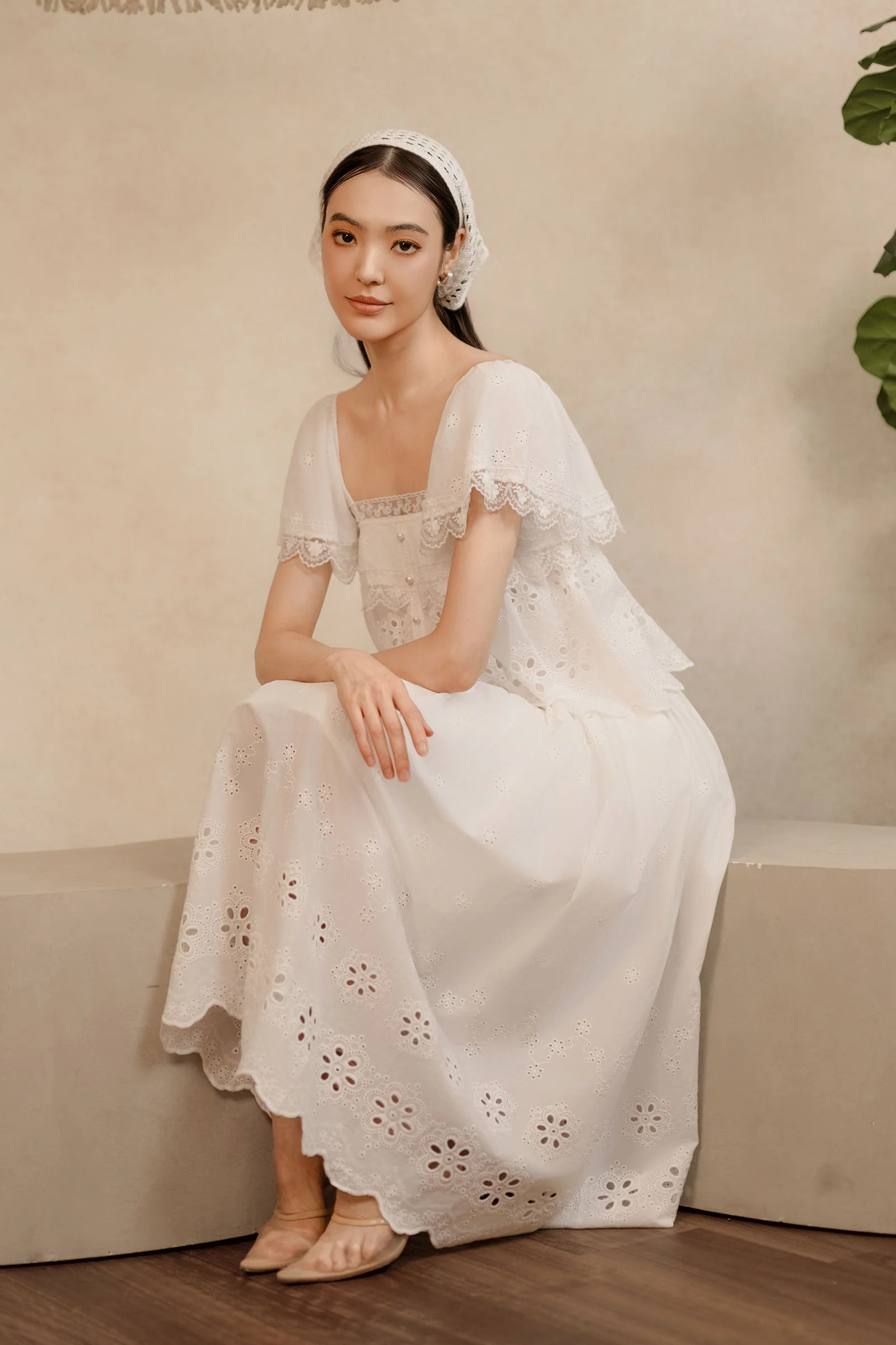 Solène Broderie Top (White) - Image 13