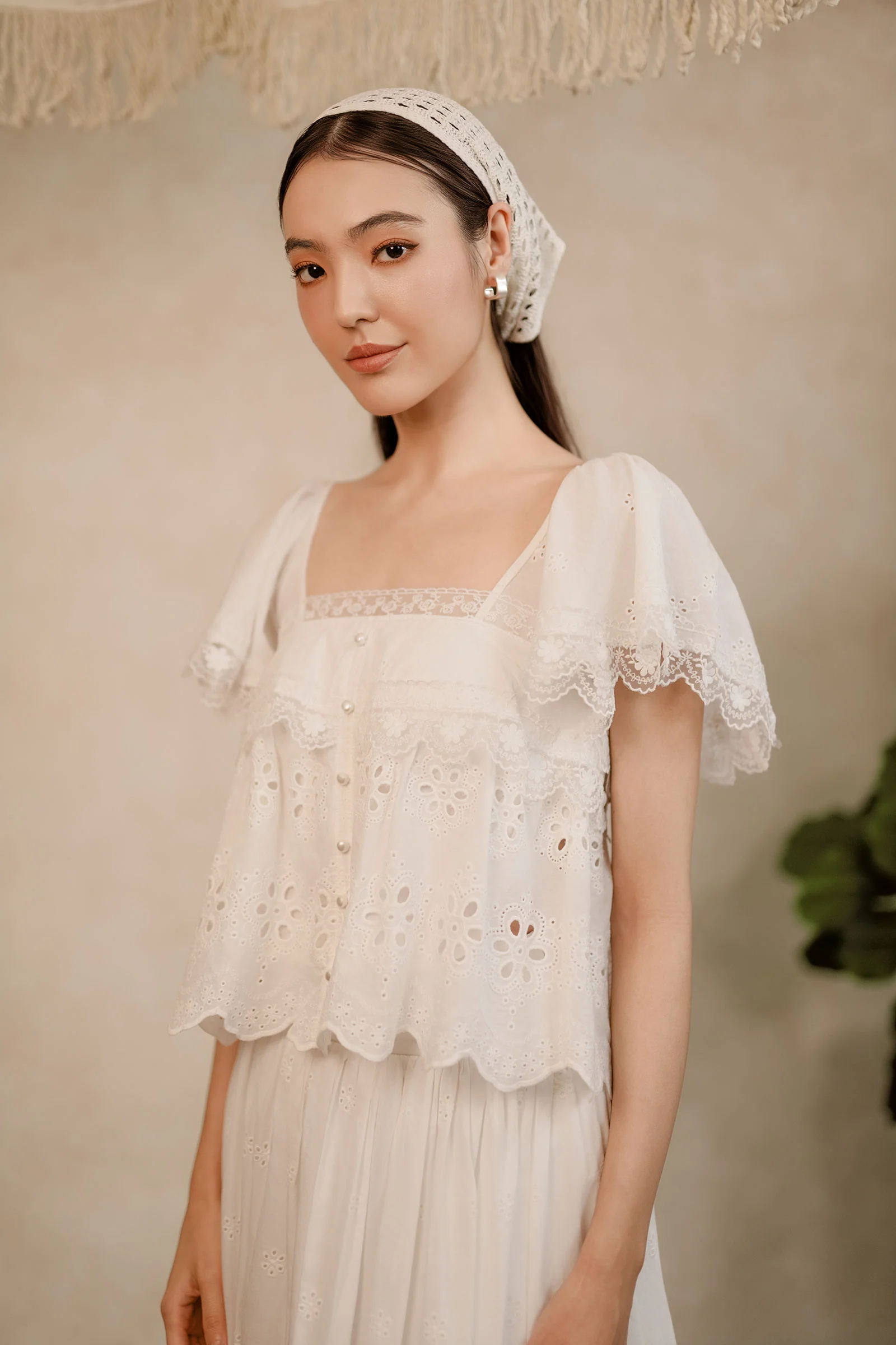 Solène Broderie Top (White) - Image 4