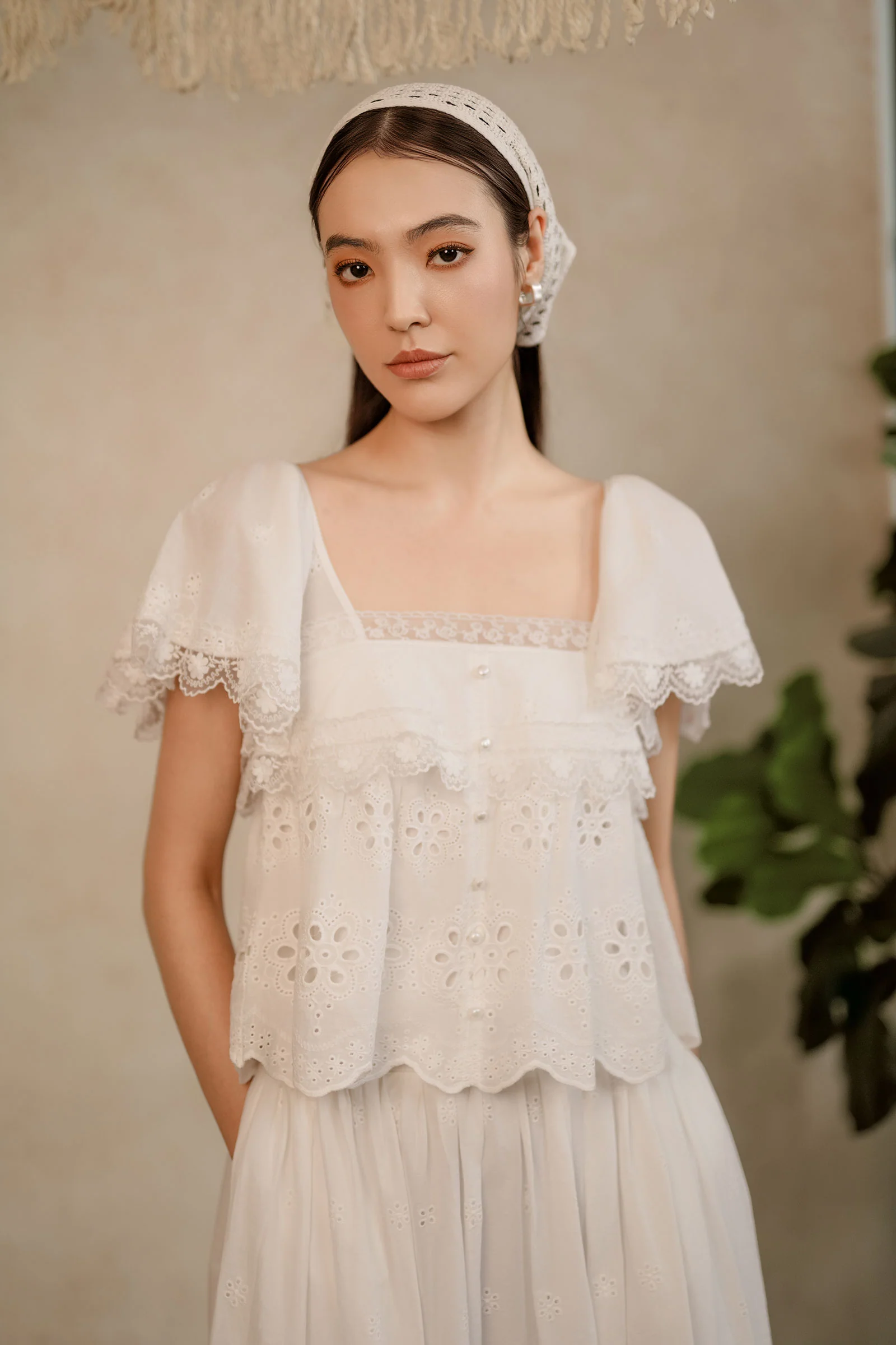Solène Broderie Top (White) - Image 5