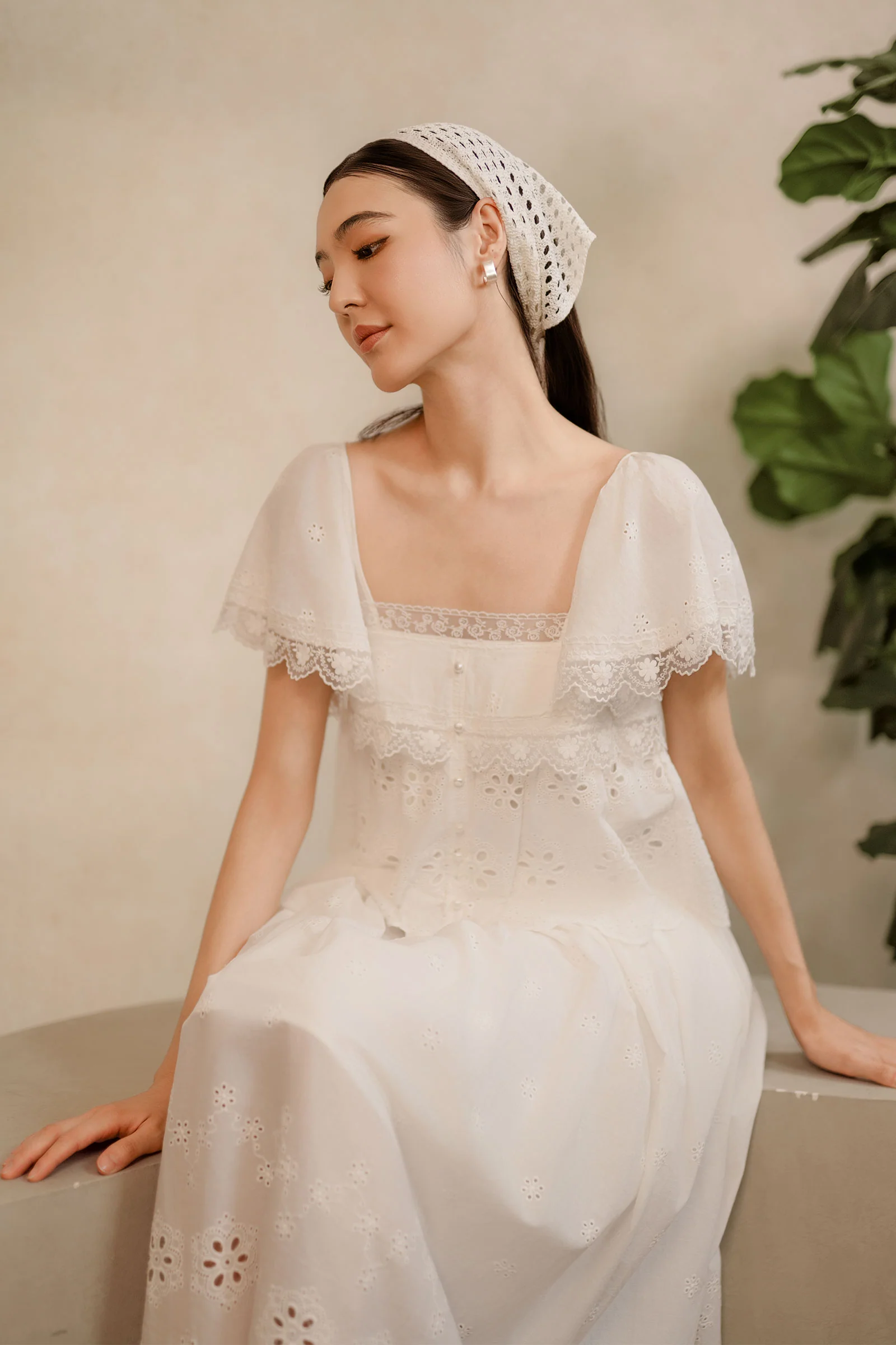 Solène Broderie Top (White) - Image 8