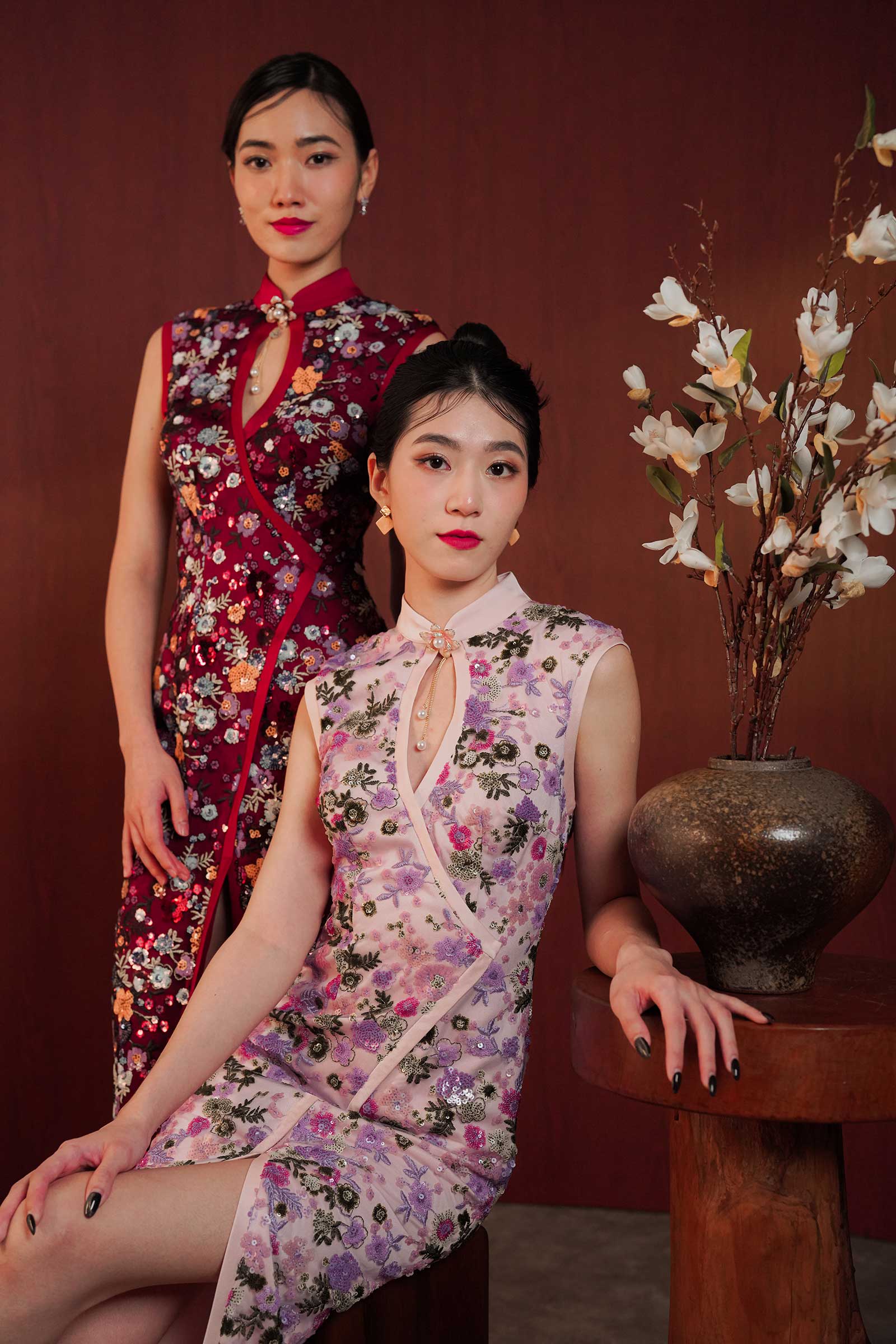 Qing Qipao (Maroon) - Image 16
