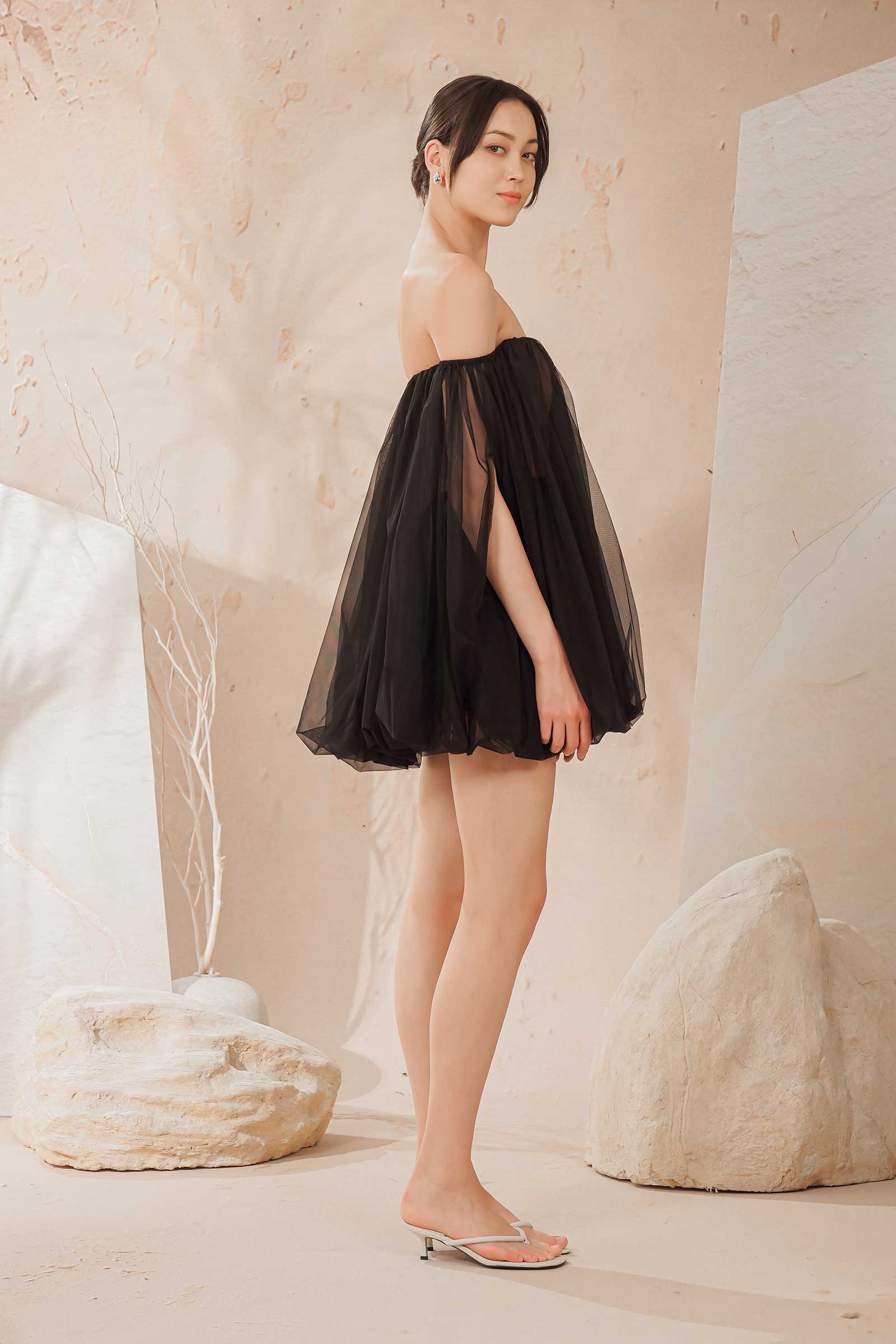 Dissior Tulle Romper Dress (Black) - Image 8