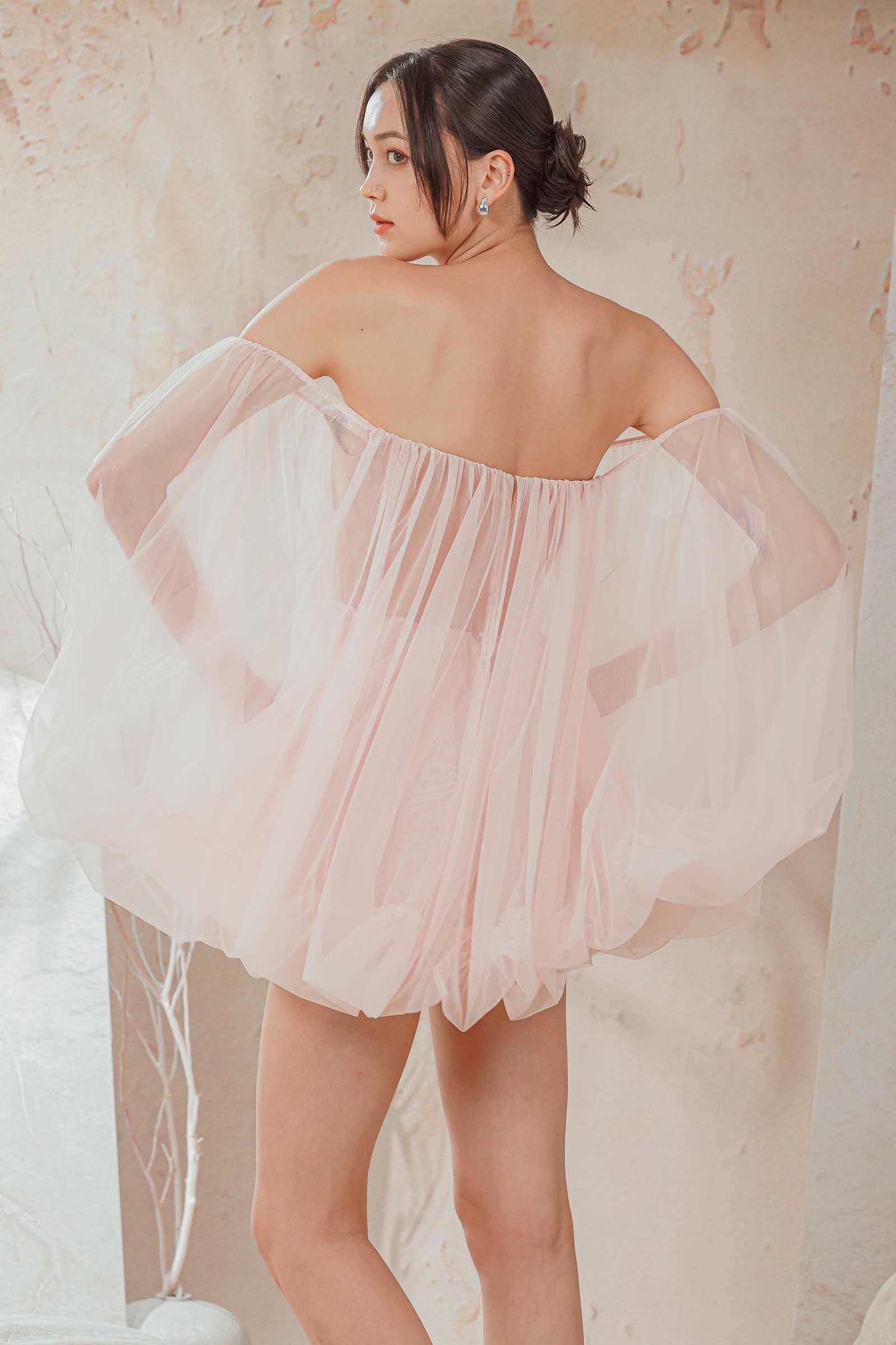 Dissior Tulle Romper Dress (Pink) - Image 2