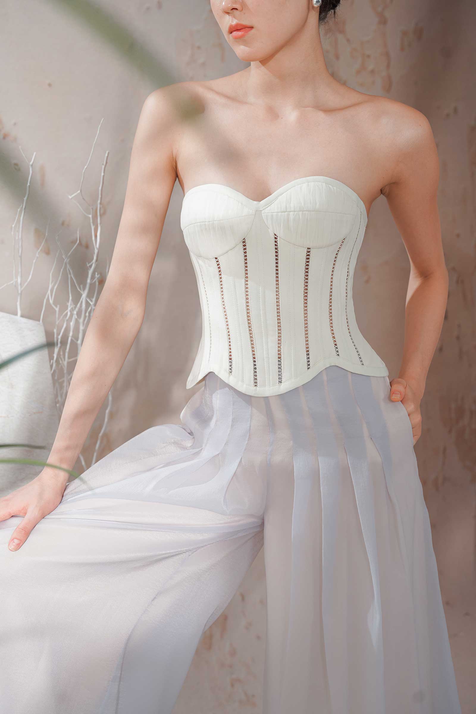 Diox Corset Top (Cream) - Image 6