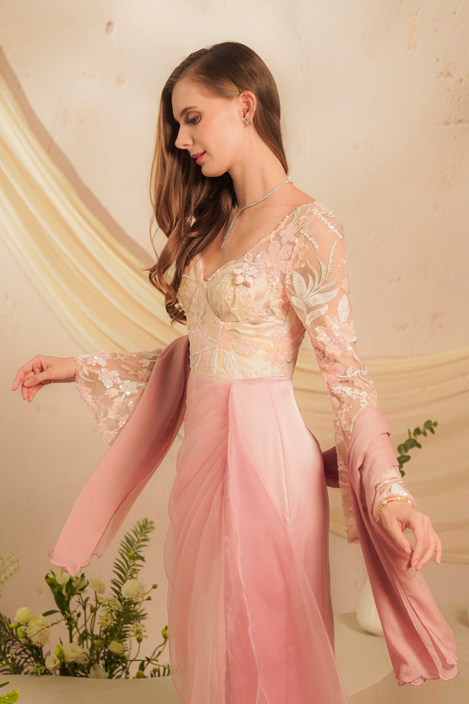 Rhea Kebaya Dress (Pink) - Image 12