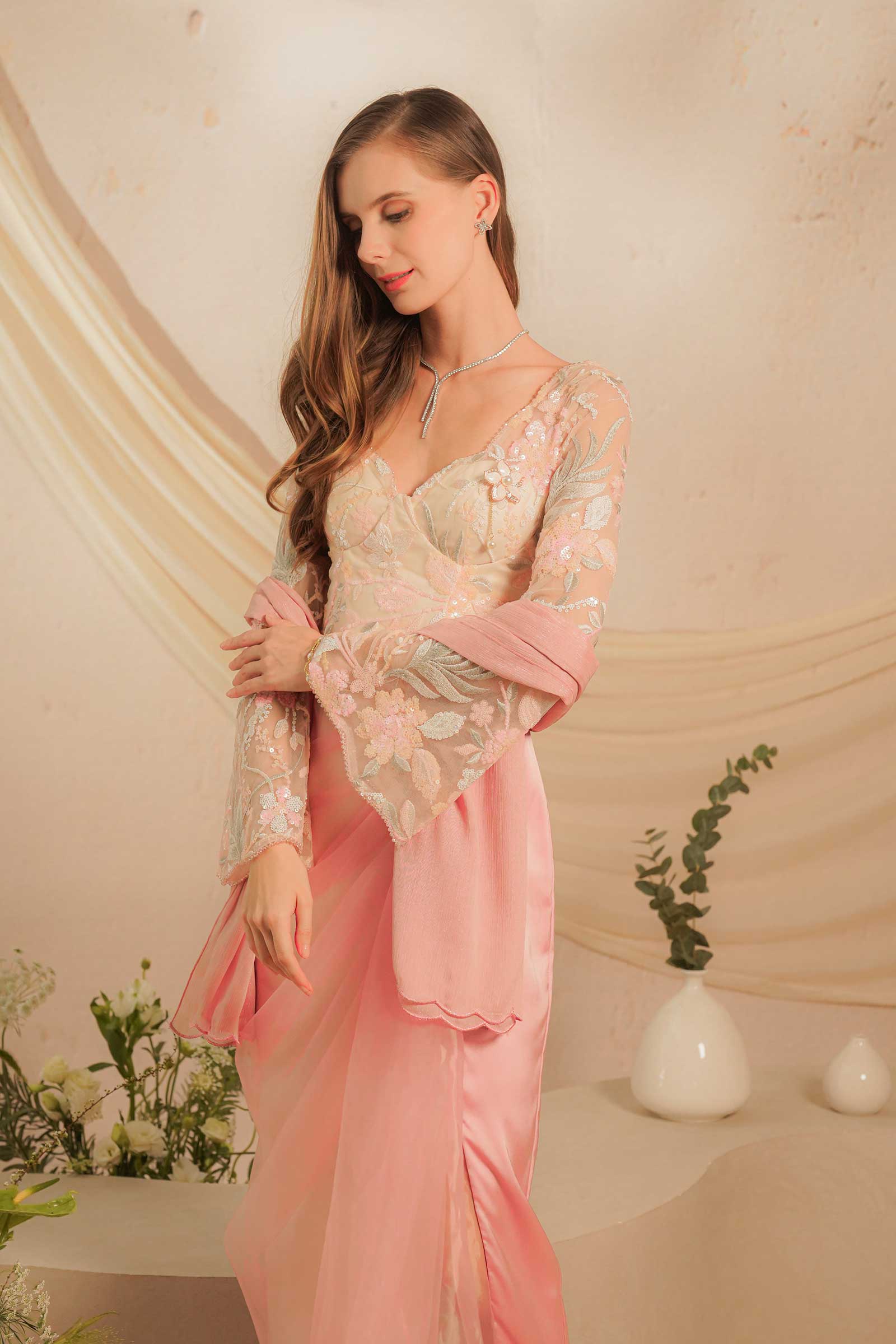 Rhea Kebaya Dress (Pink) - Image 14