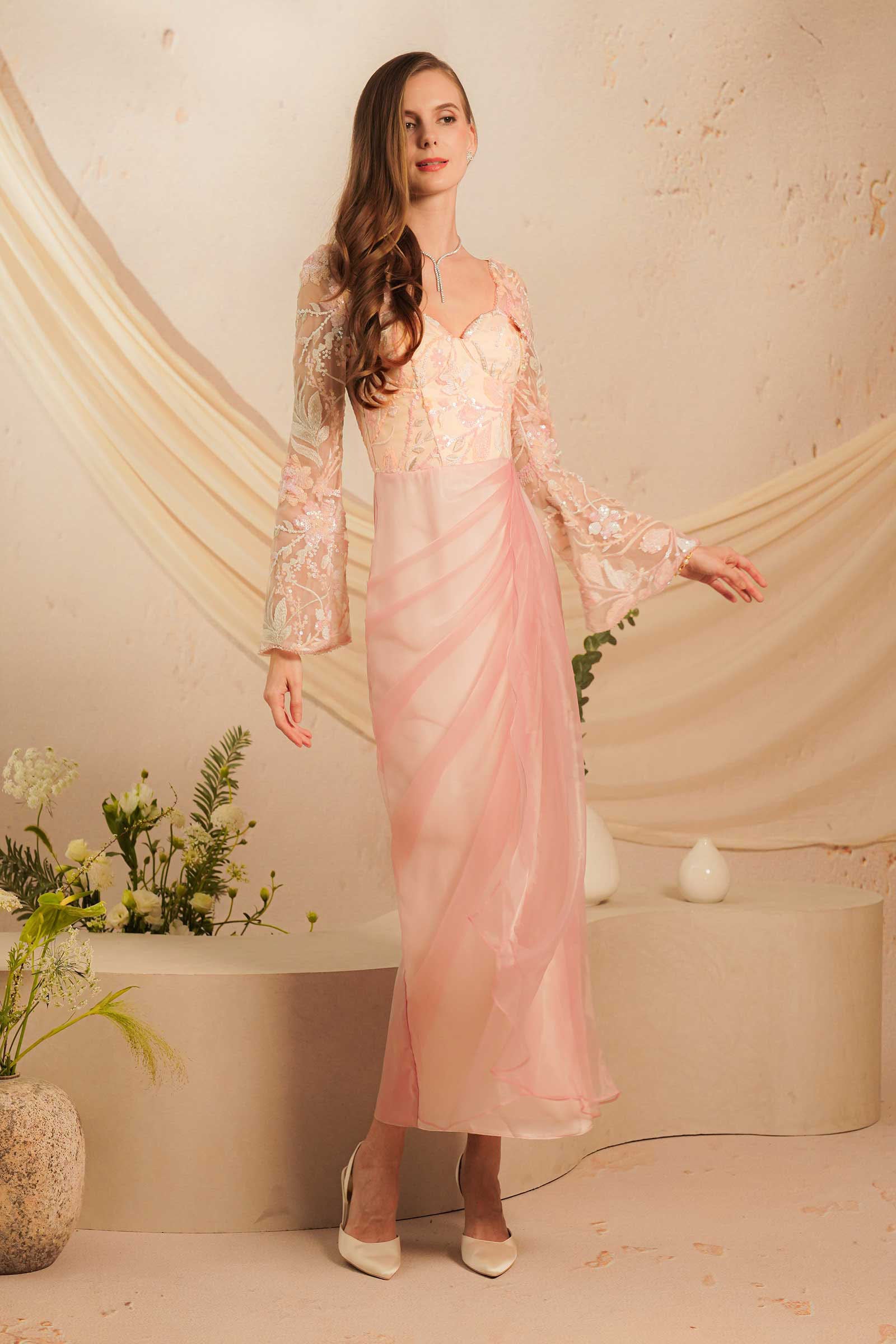 Rhea Kebaya Dress (Pink) - Image 15