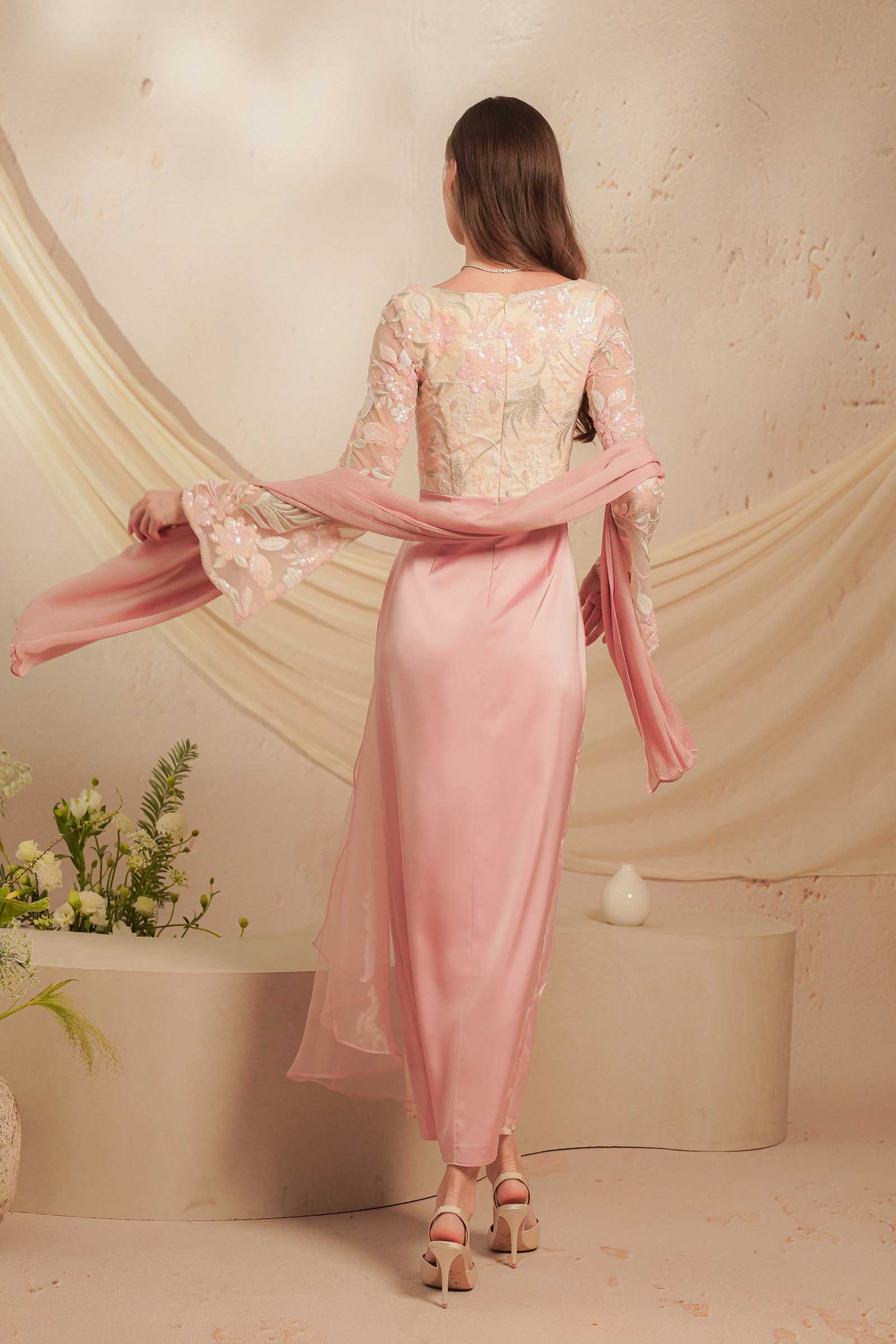 Rhea Kebaya Dress (Pink) - Image 5