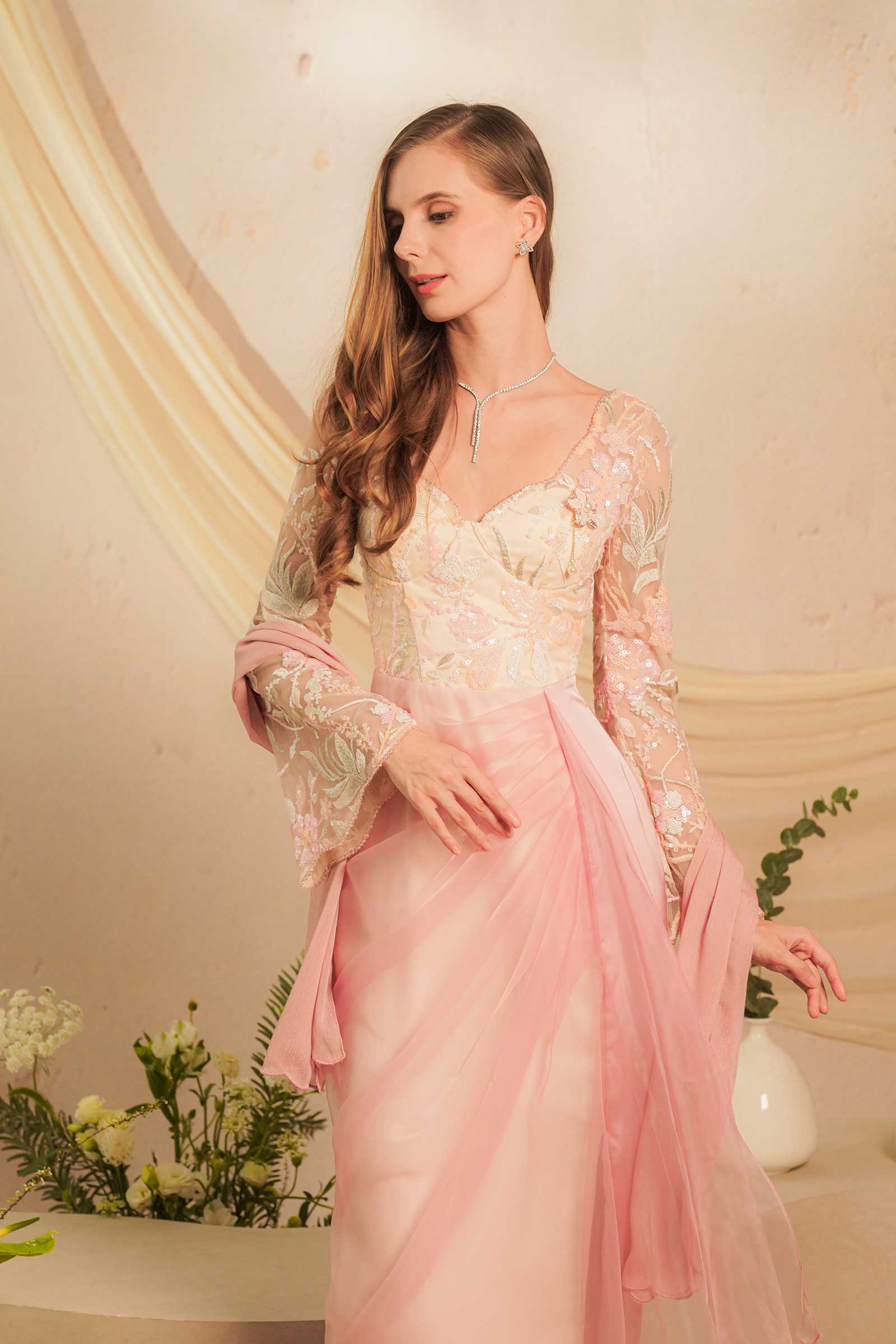 Rhea Kebaya Dress (Pink) - Image 6