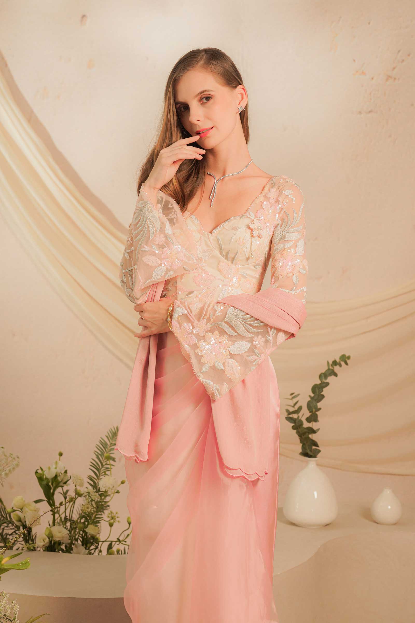 Rhea Kebaya Dress (Pink) - Image 9