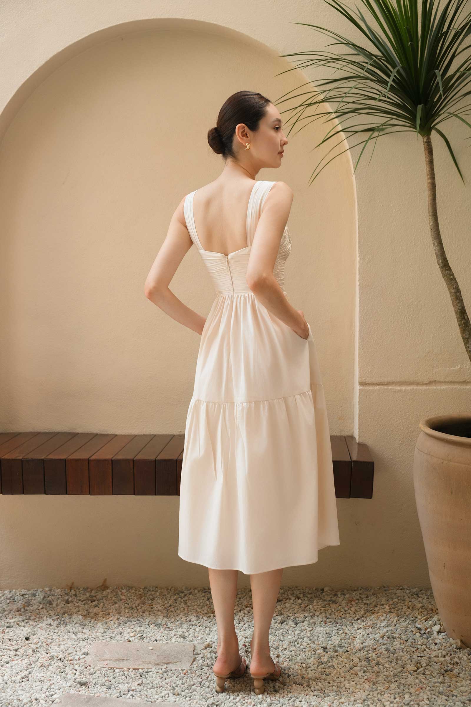 Damiecaq Padded Sundress (Cream) - Image 4