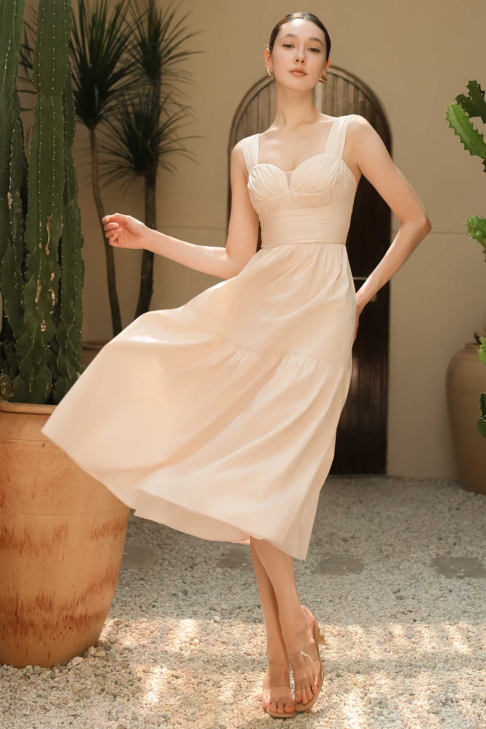 Damiecaq Padded Sundress (Cream) - Image 5