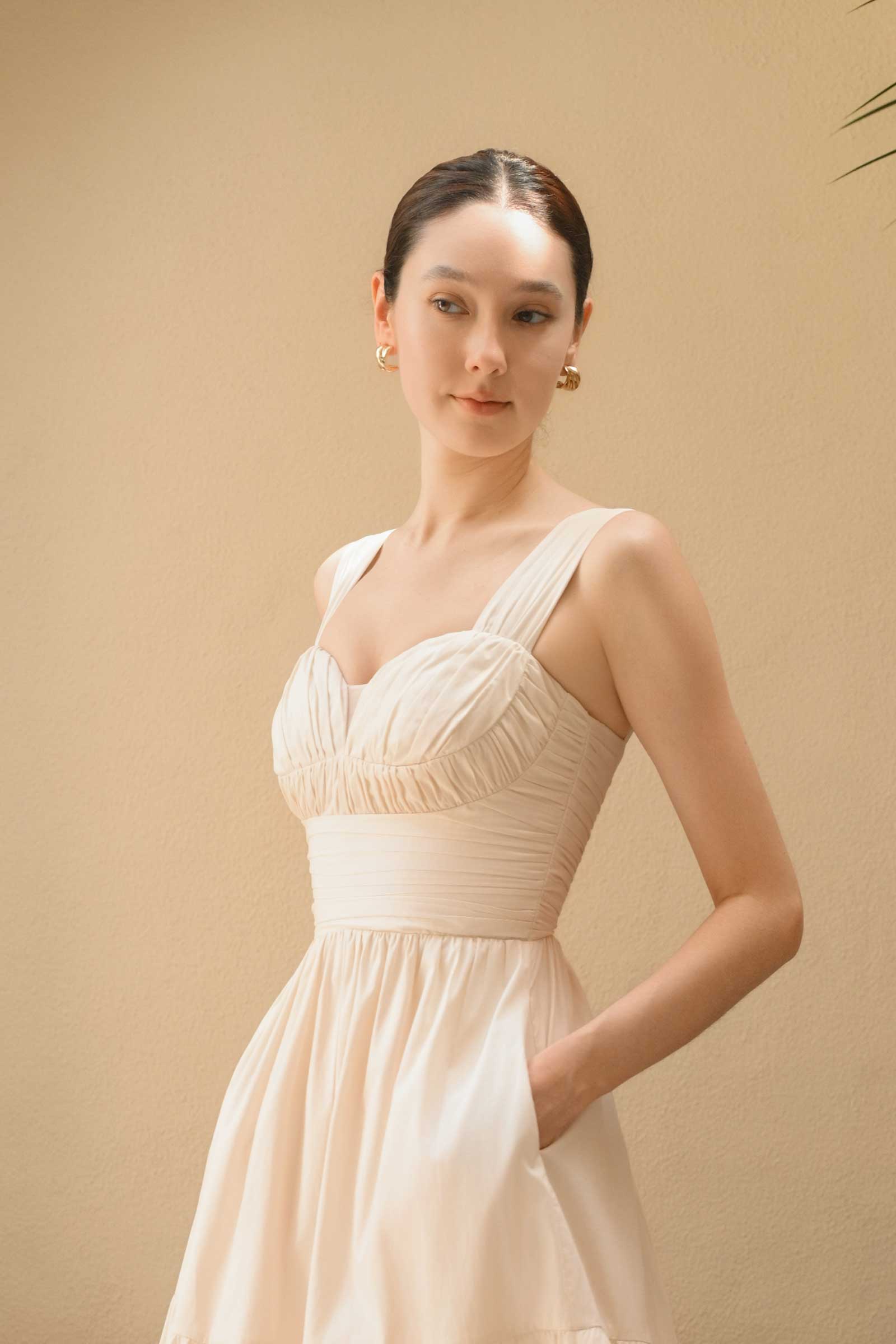 Damiecaq Padded Sundress (Cream) - Image 7