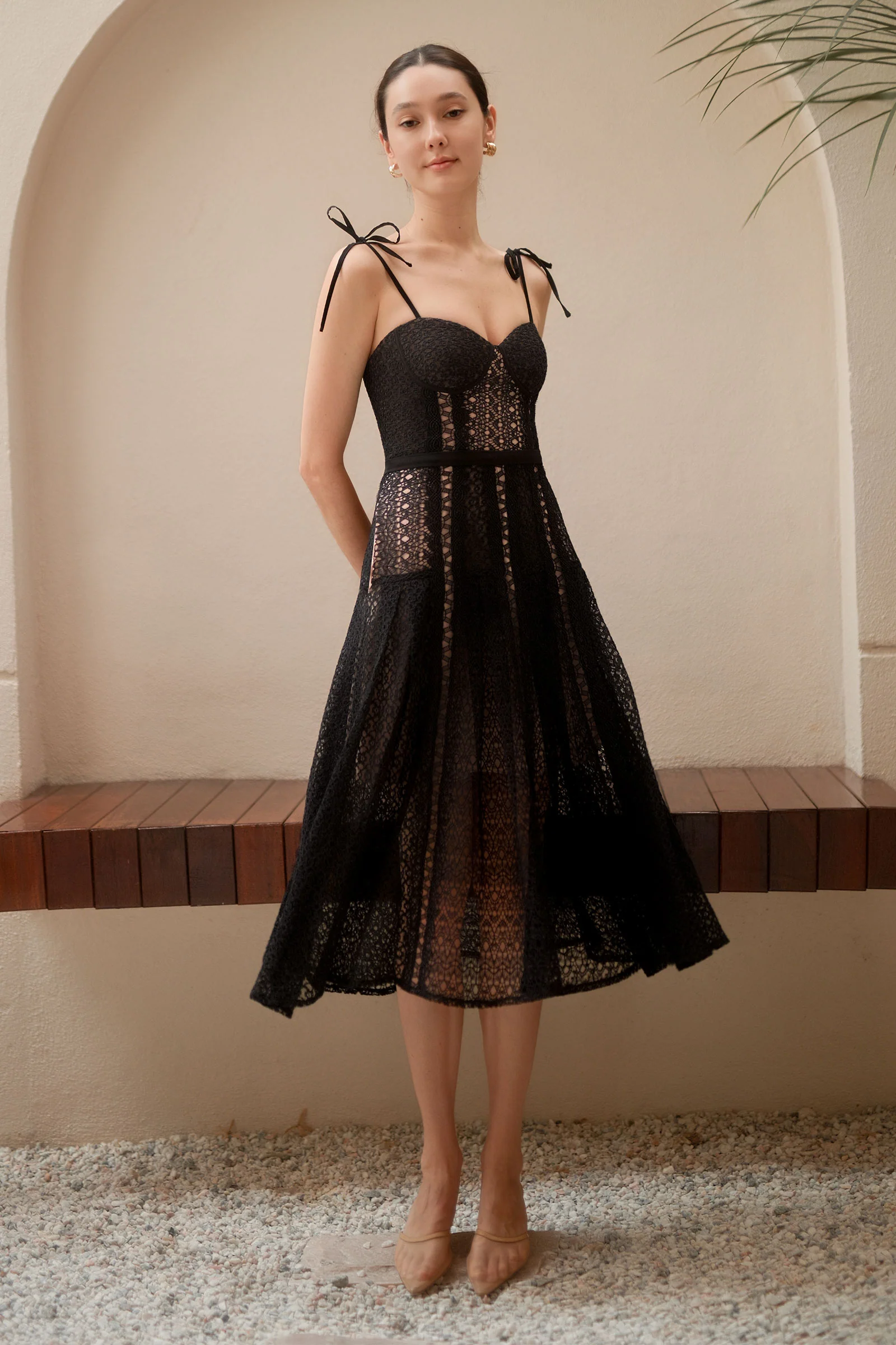 Dianelle Padded Dress (Black) - Image 14