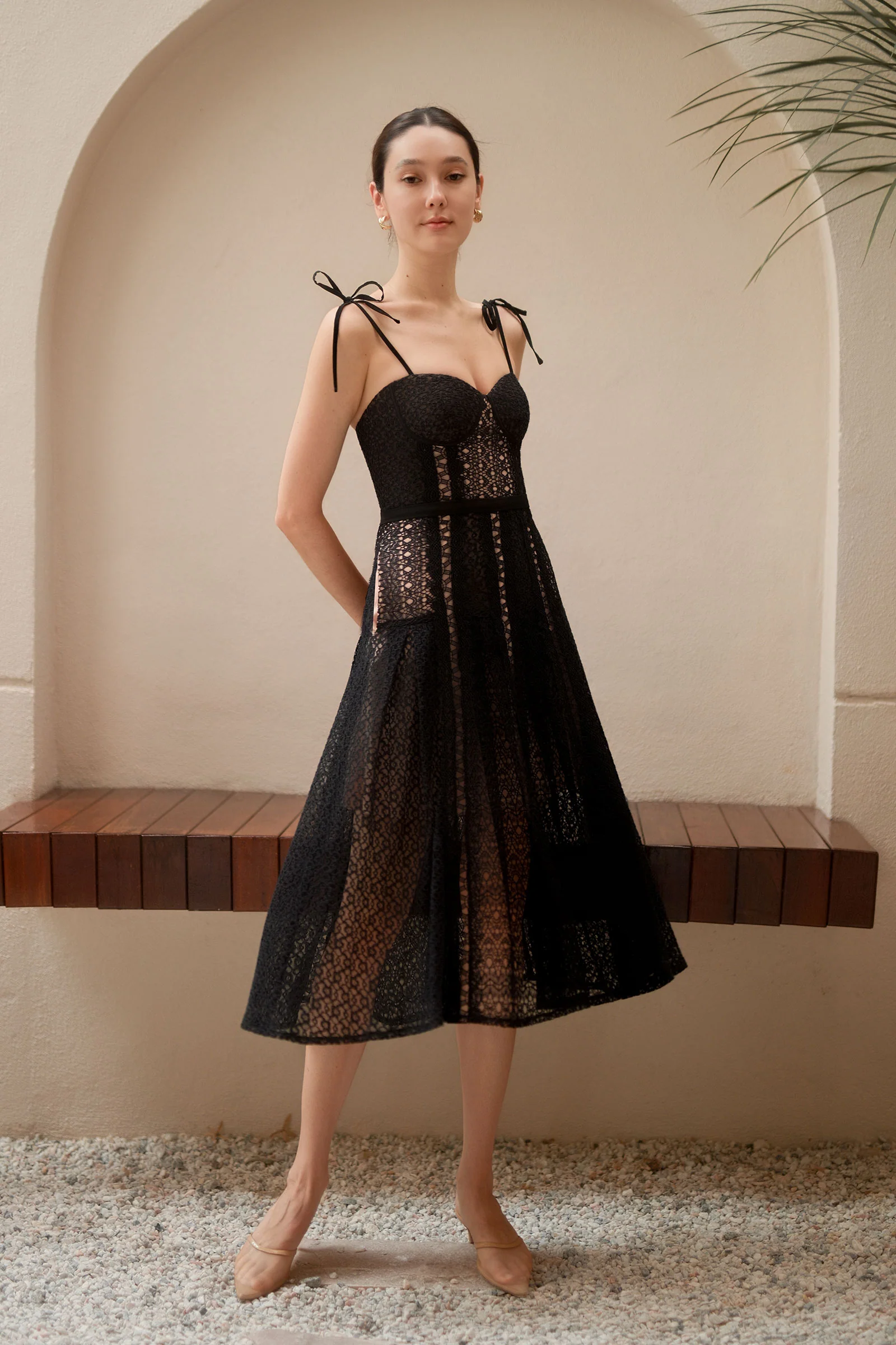 Dianelle Padded Dress (Black) - Image 20