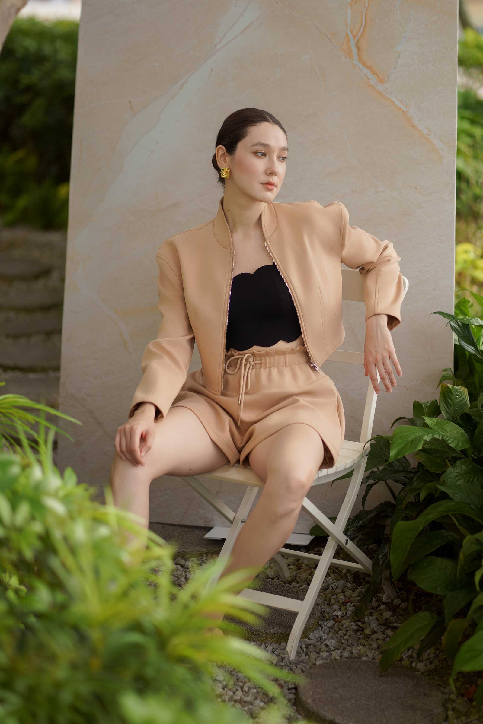 Dacira Bomber Jacket (Beige) - Image 15