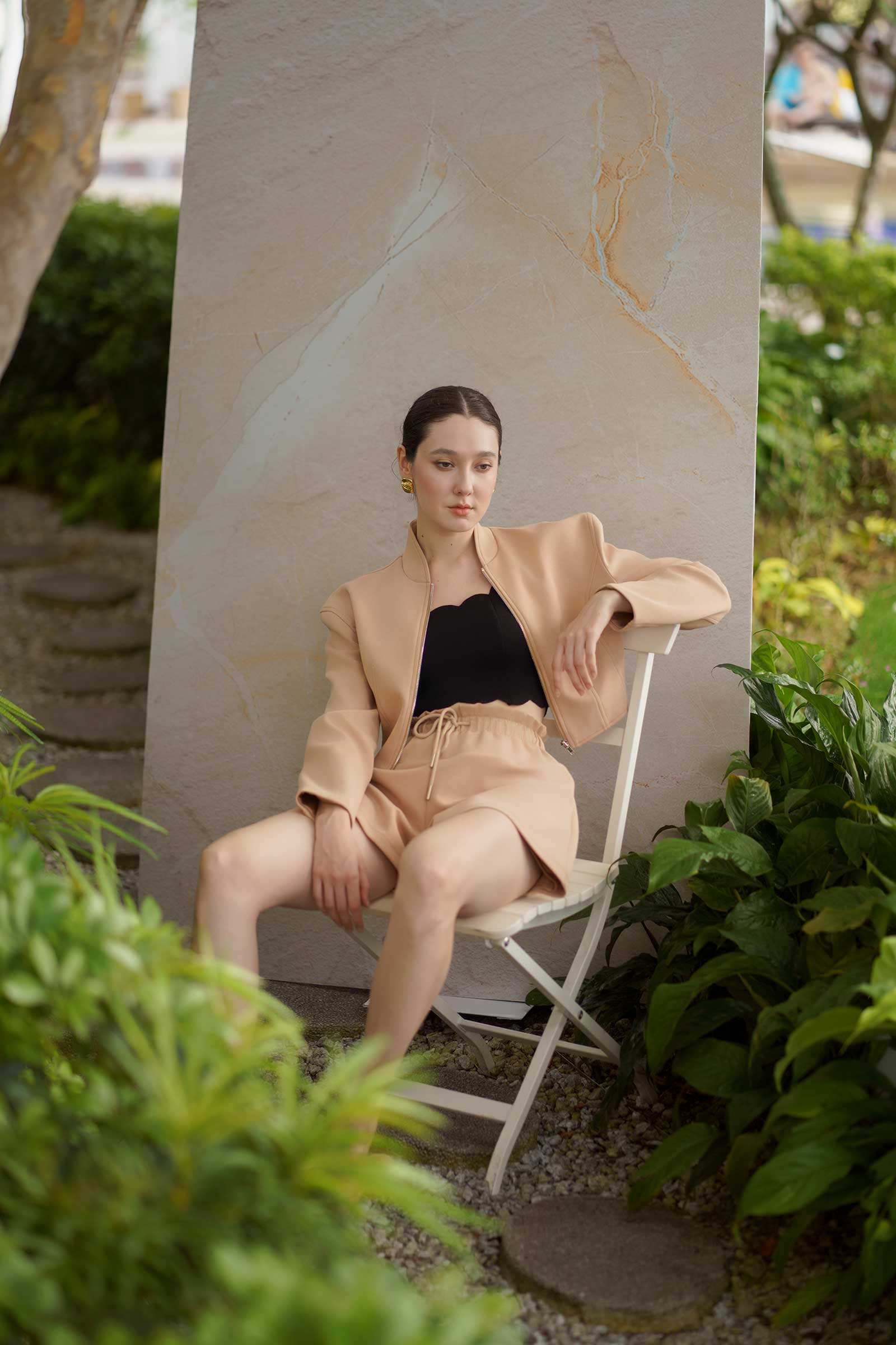 Doriye Drawstring Shorts (Beige) - Image 43