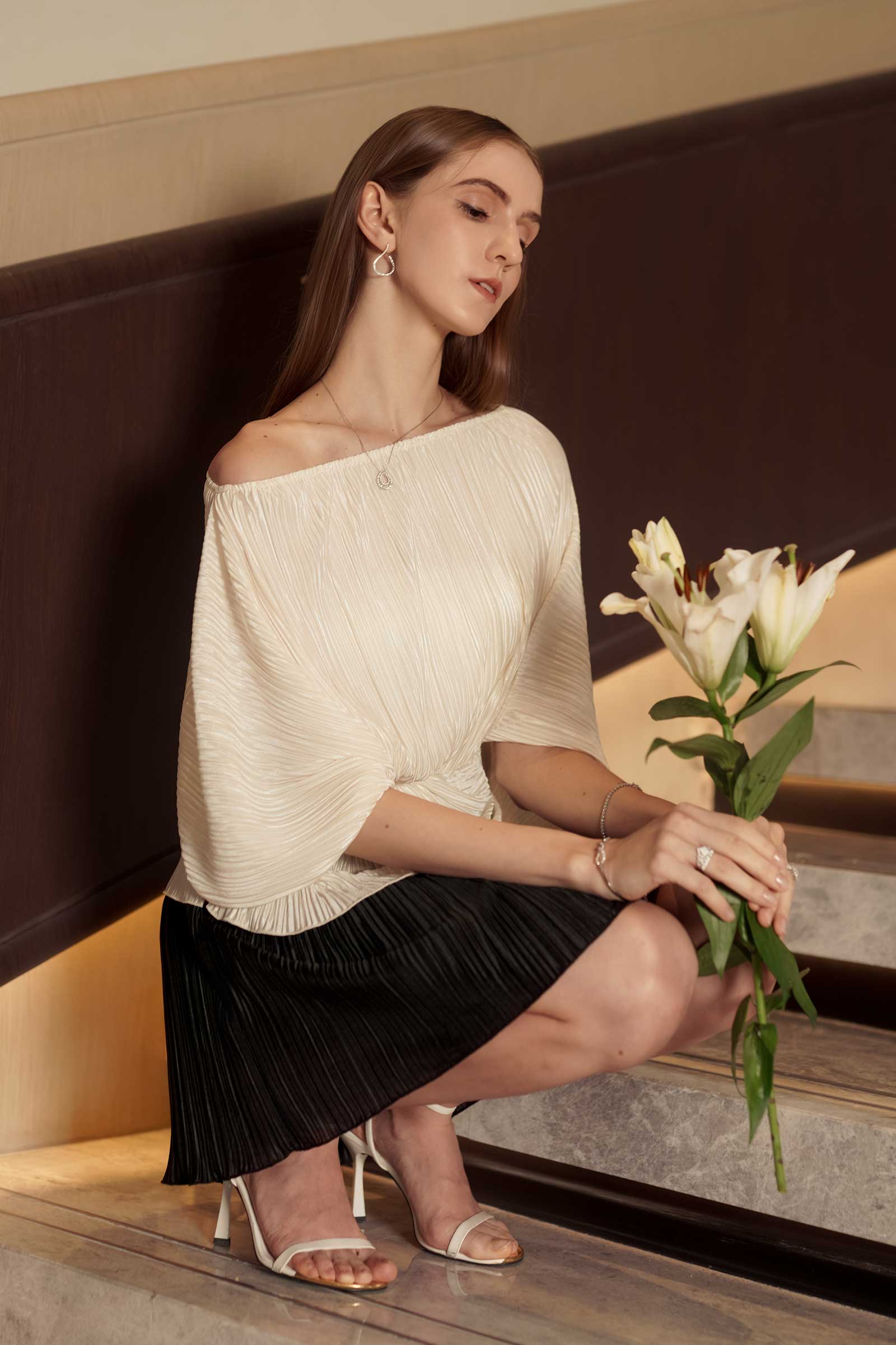Lunaira Multiway Romper (Pearl+Black) - Image 6