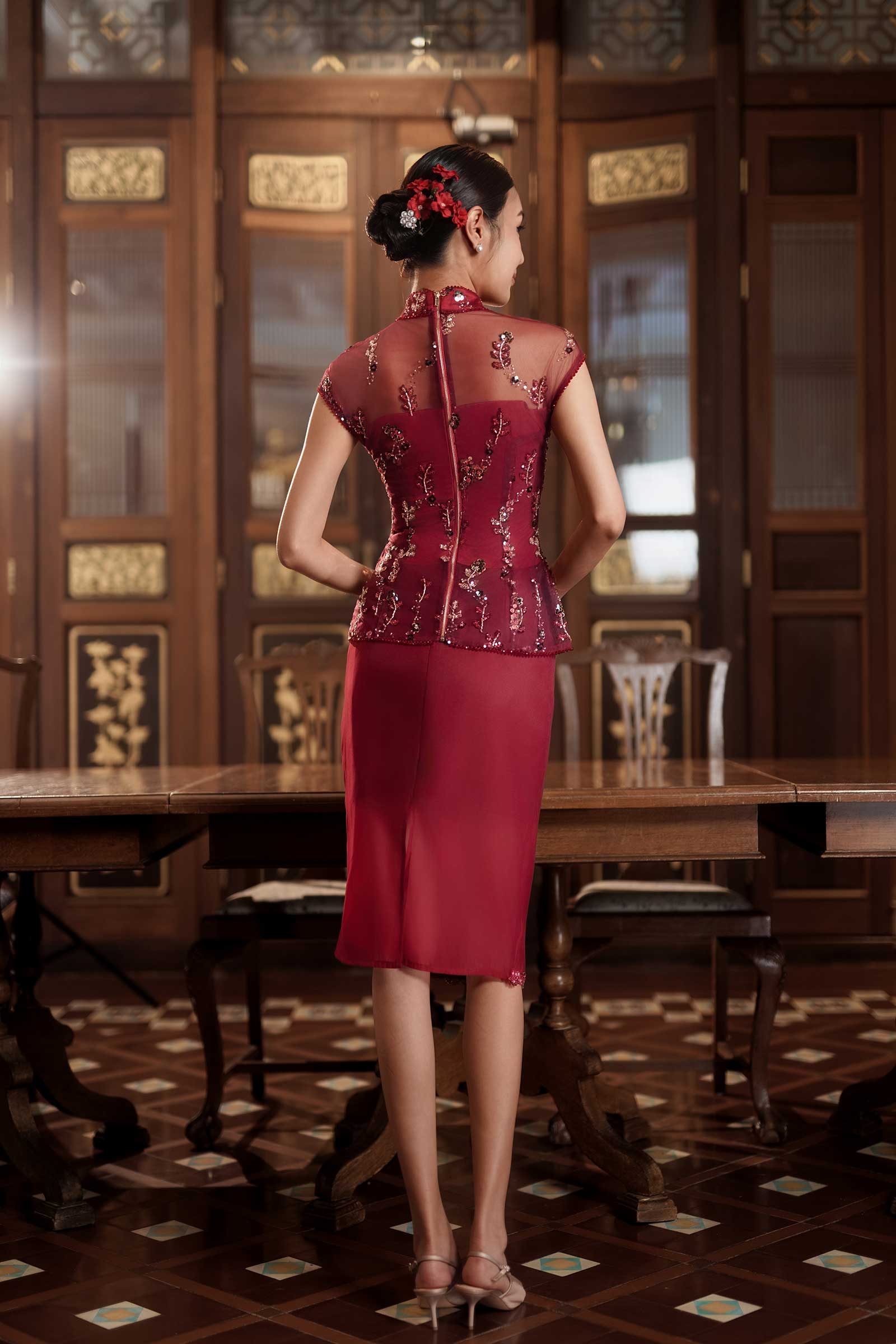Xianne Embellished Skirt (Red) - Image 20
