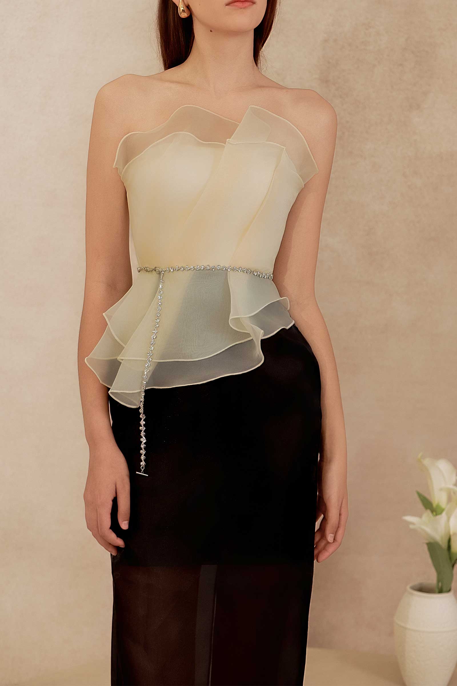 Delancia Padded Dress (Black) - Image 10