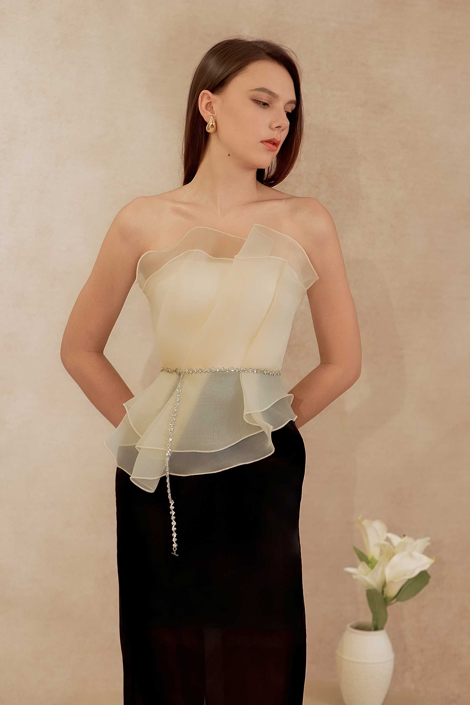 Delancia Padded Dress (Black) - Image 11