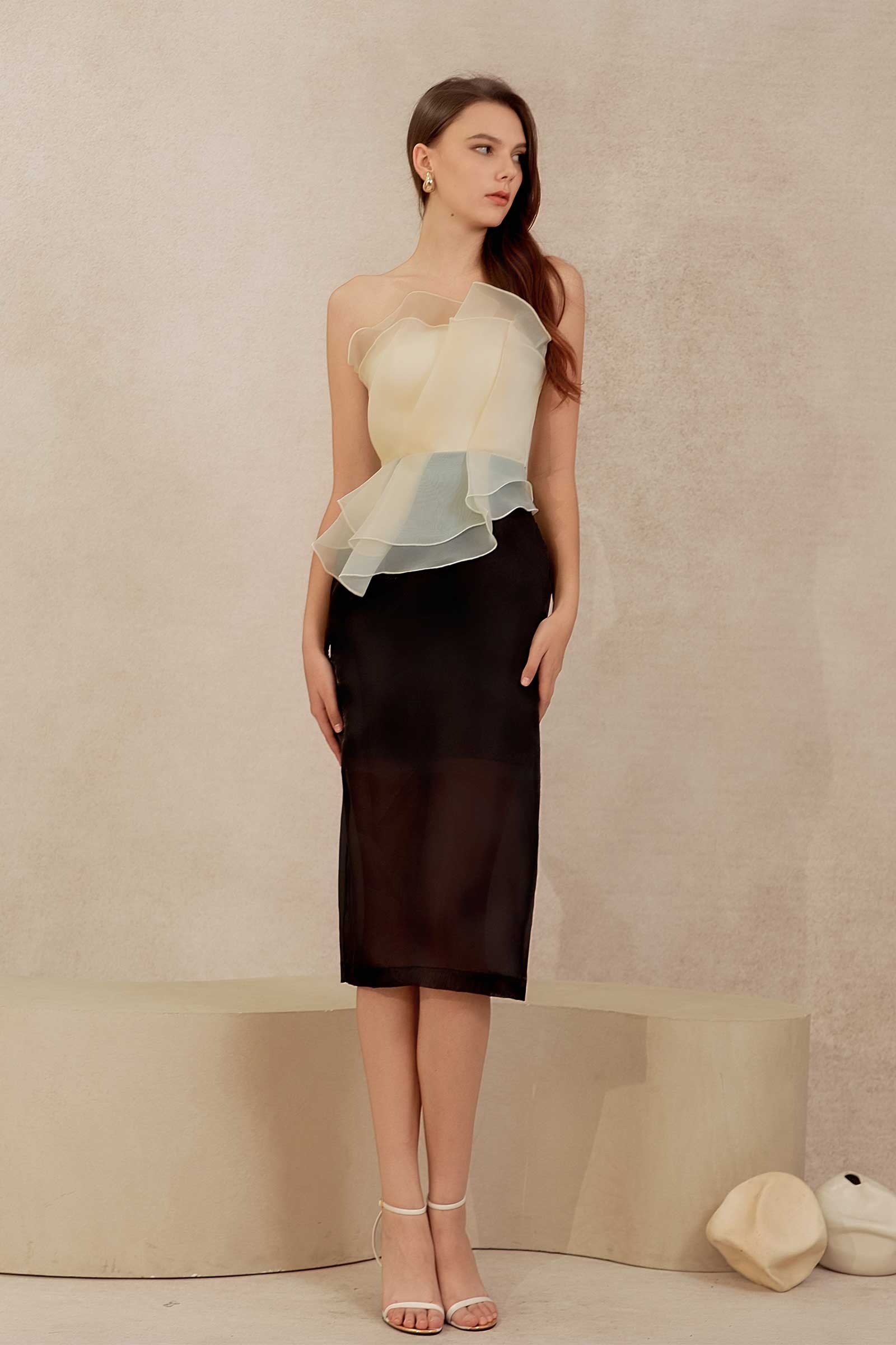 Delancia Padded Dress (Black) - Image 6