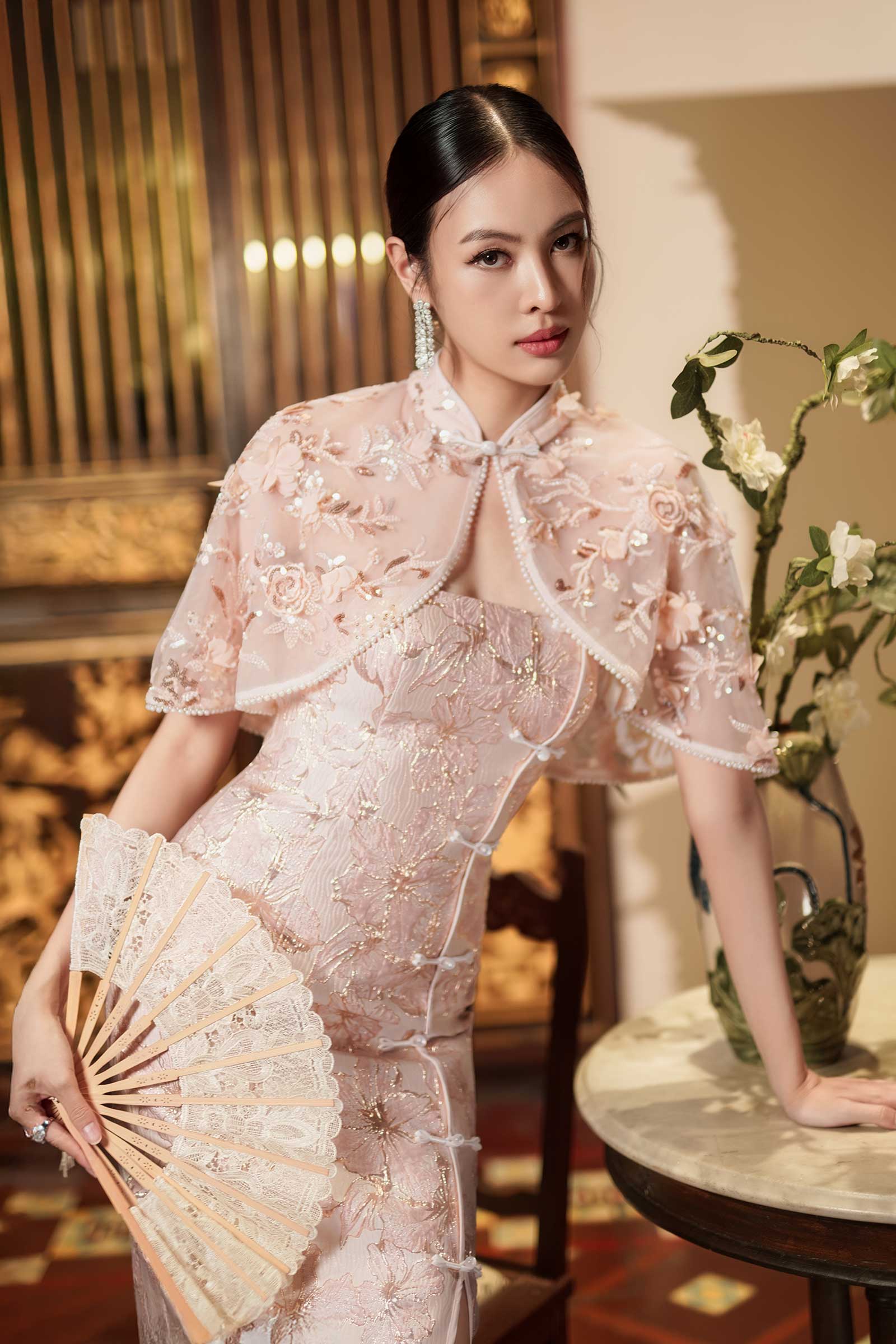 Elinora Qipao Set (Rose) - Image 3