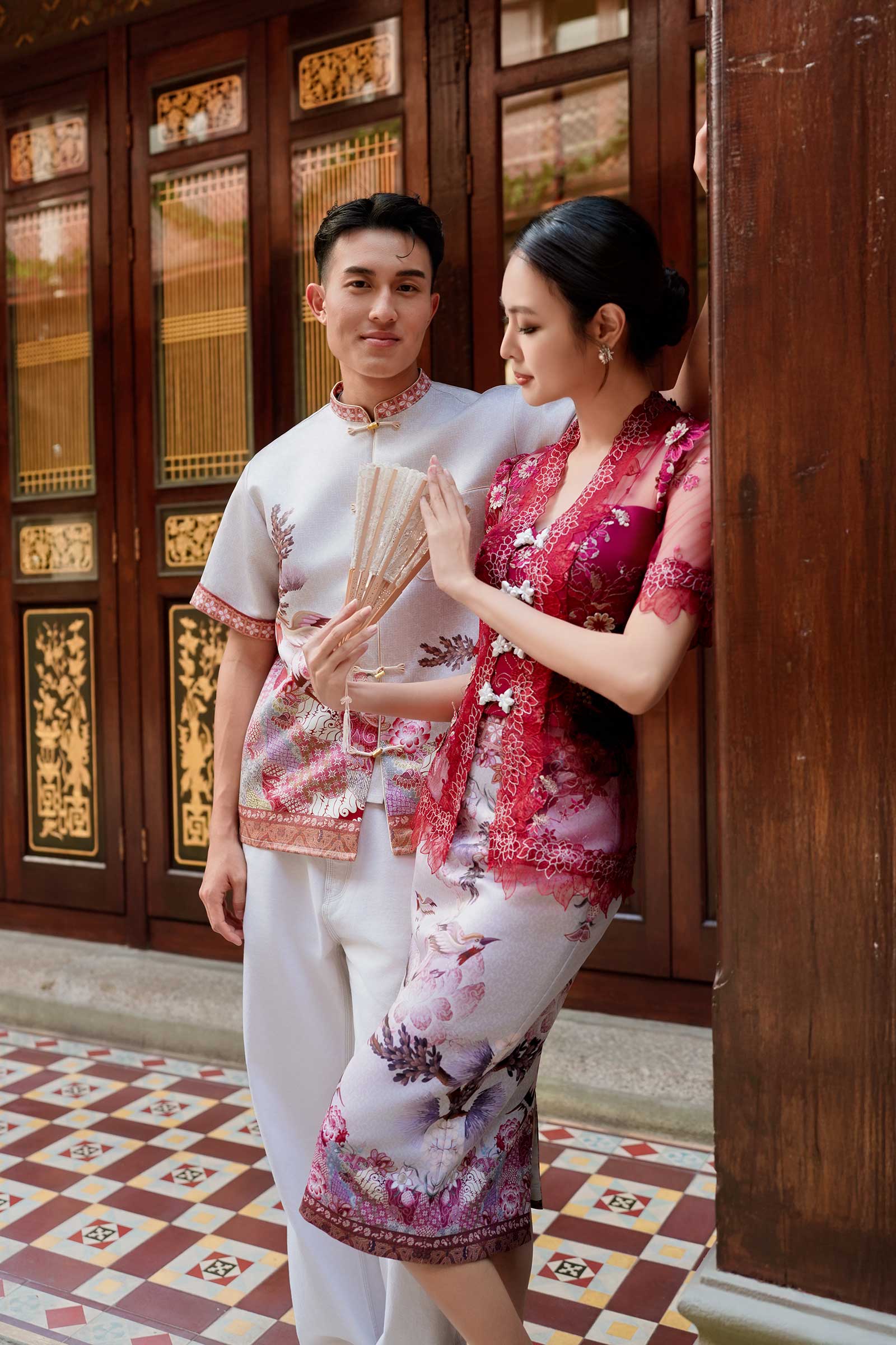 Paradis Kebaya Skirt (Red) - Image 13