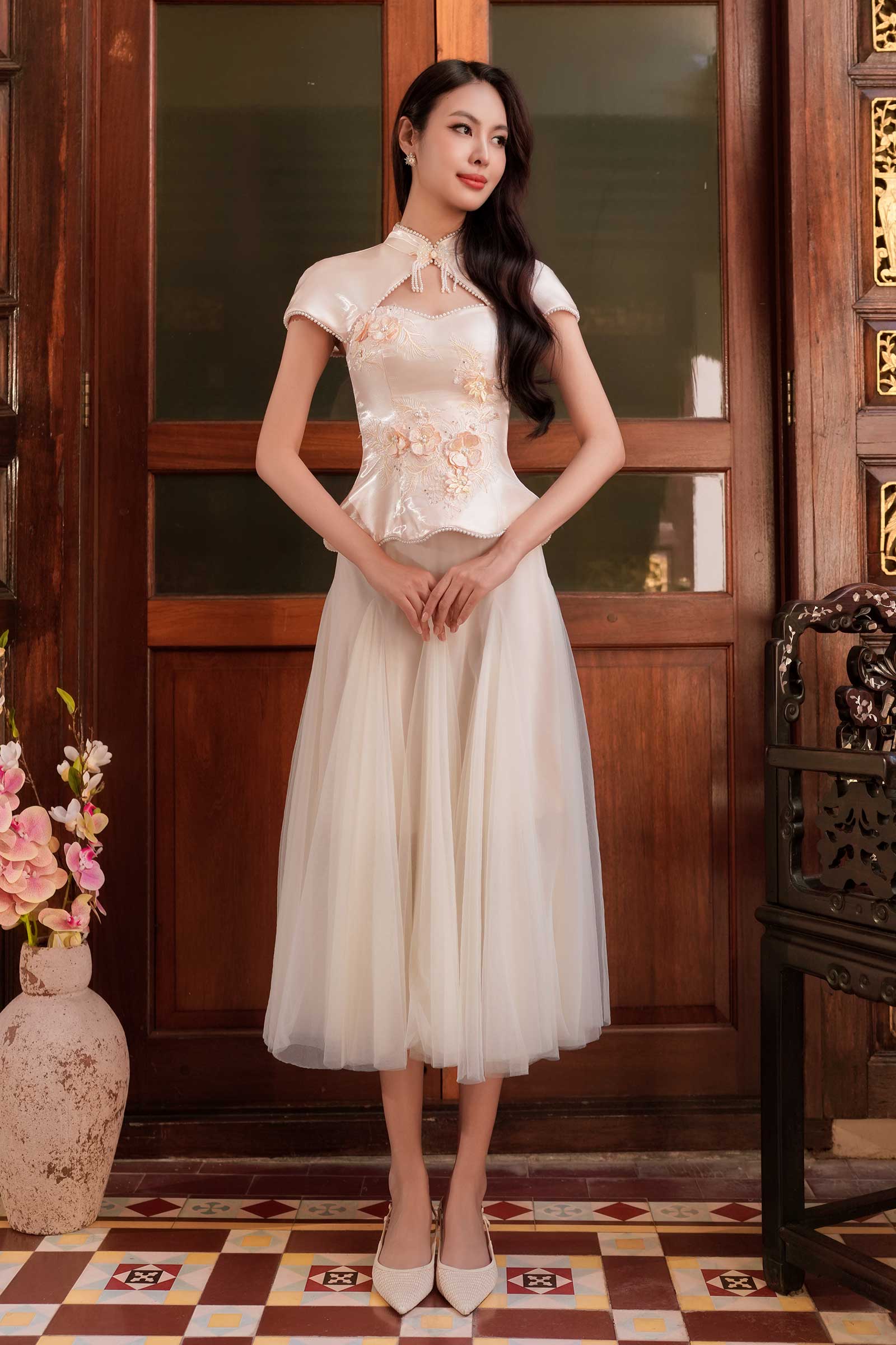 Harmonia Skirt (Cream) - Image 7