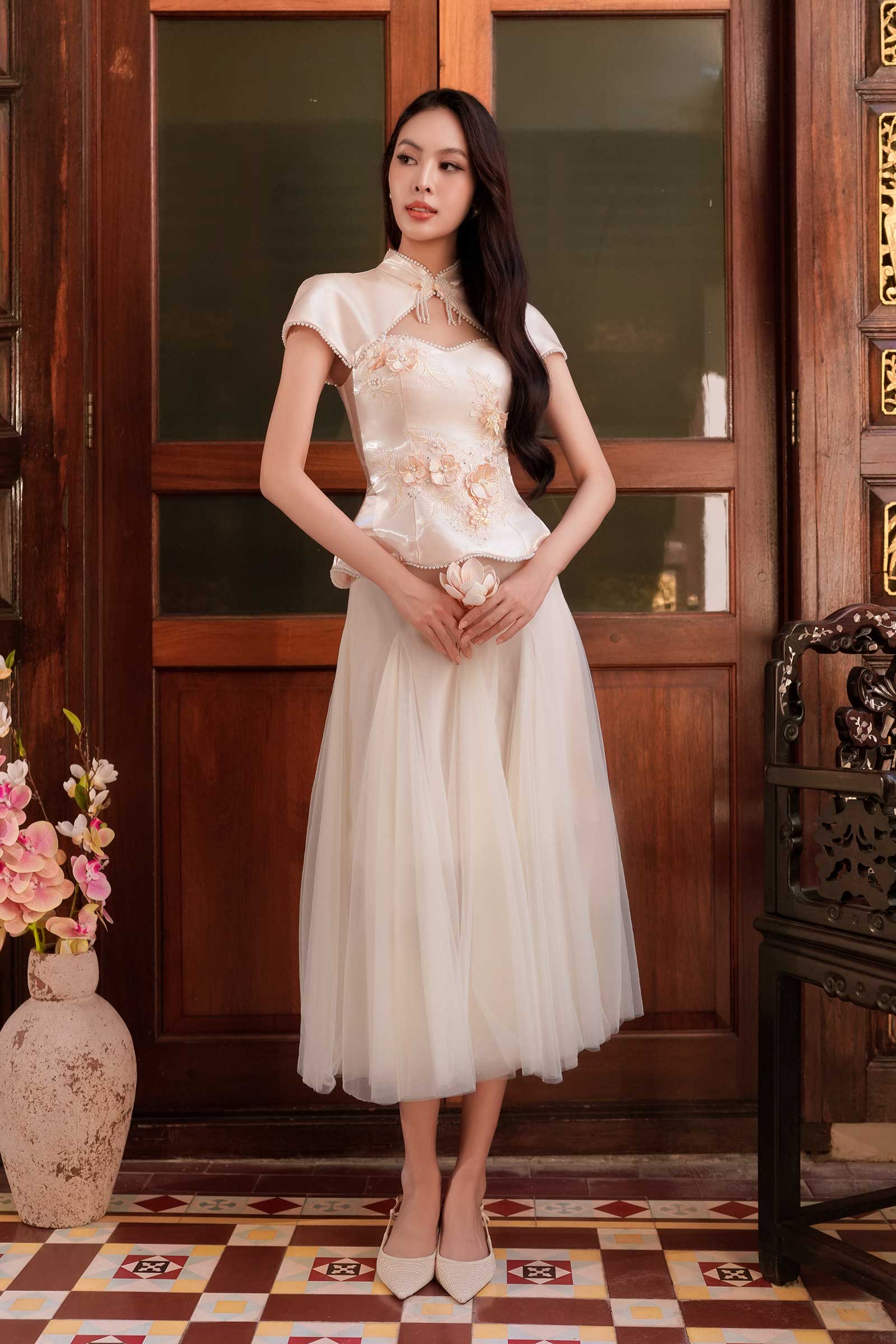 Harmonia Skirt (Cream) - Image 8