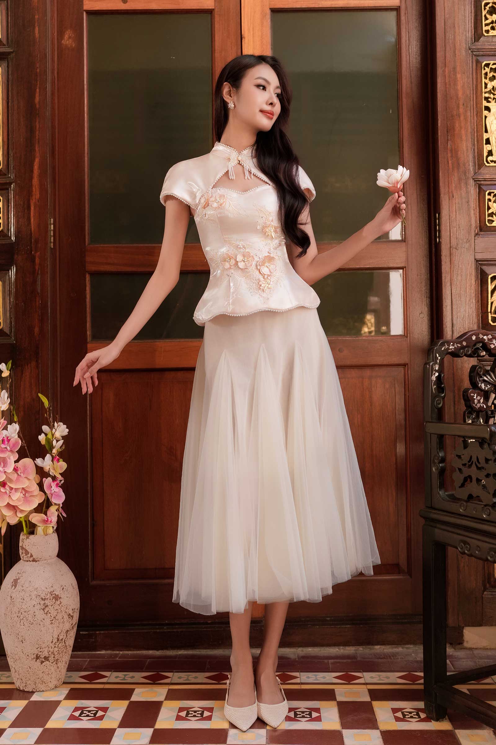 Harmonia Skirt (Cream) - Image 9